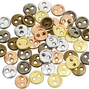 OELFFOW 0.157 in, 50 piezas, 5 colores, mini metal, redondo, 2 botones de ojo, para bjd soldado, juguete y accesorios de ropa de muñecas. (Colores OELFFOW 0.157 in, 50 piezas, 5 colores, mini metal, redondo, 2 botones de ojo, para bjd soldado, juguete y accesorios de ropa de muñecas. (Colores