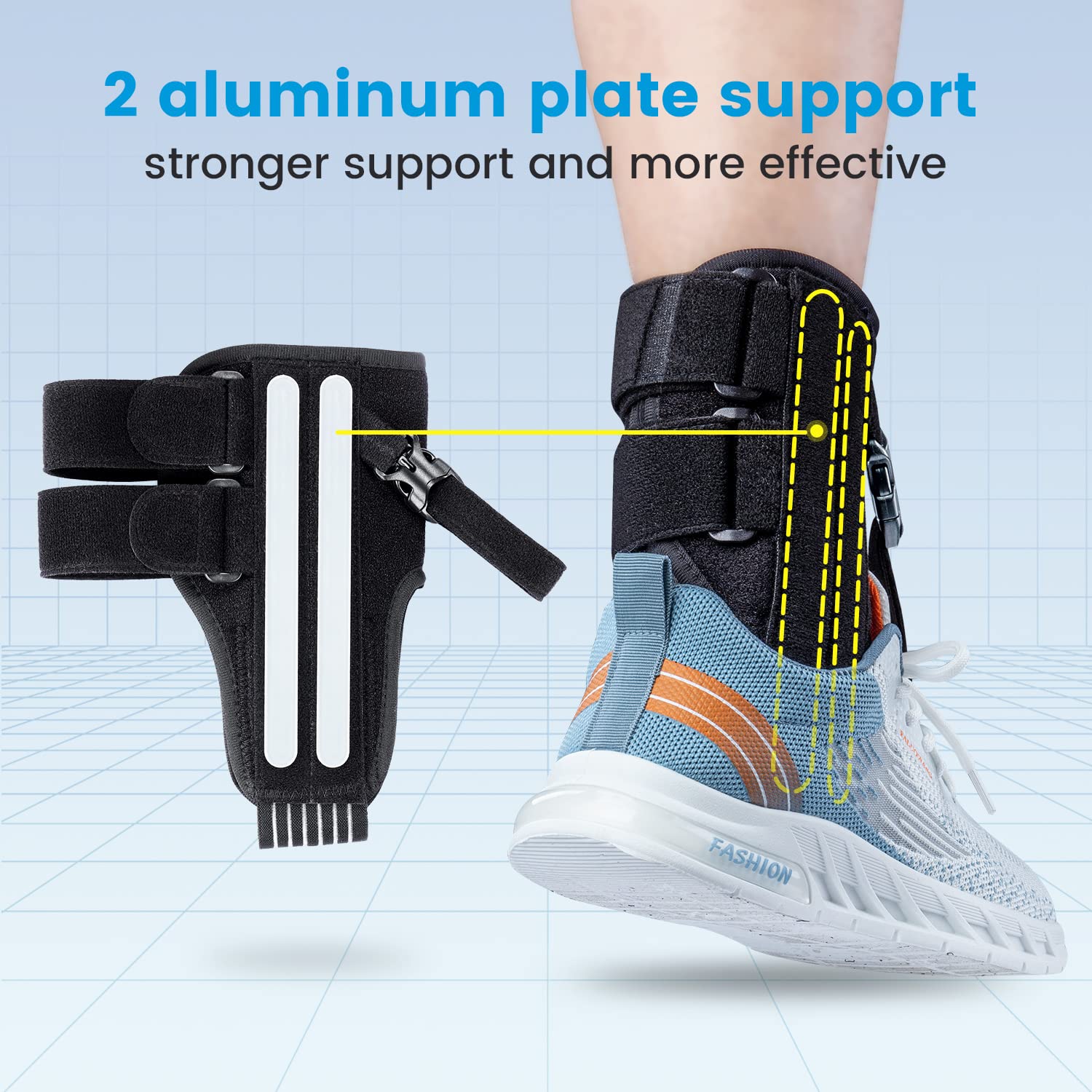 Soporte para pie caído para caminar con zapatos se adapta a izquierda y derecha, soporte AFO ajustable para hombre y mujer, férula de pie para