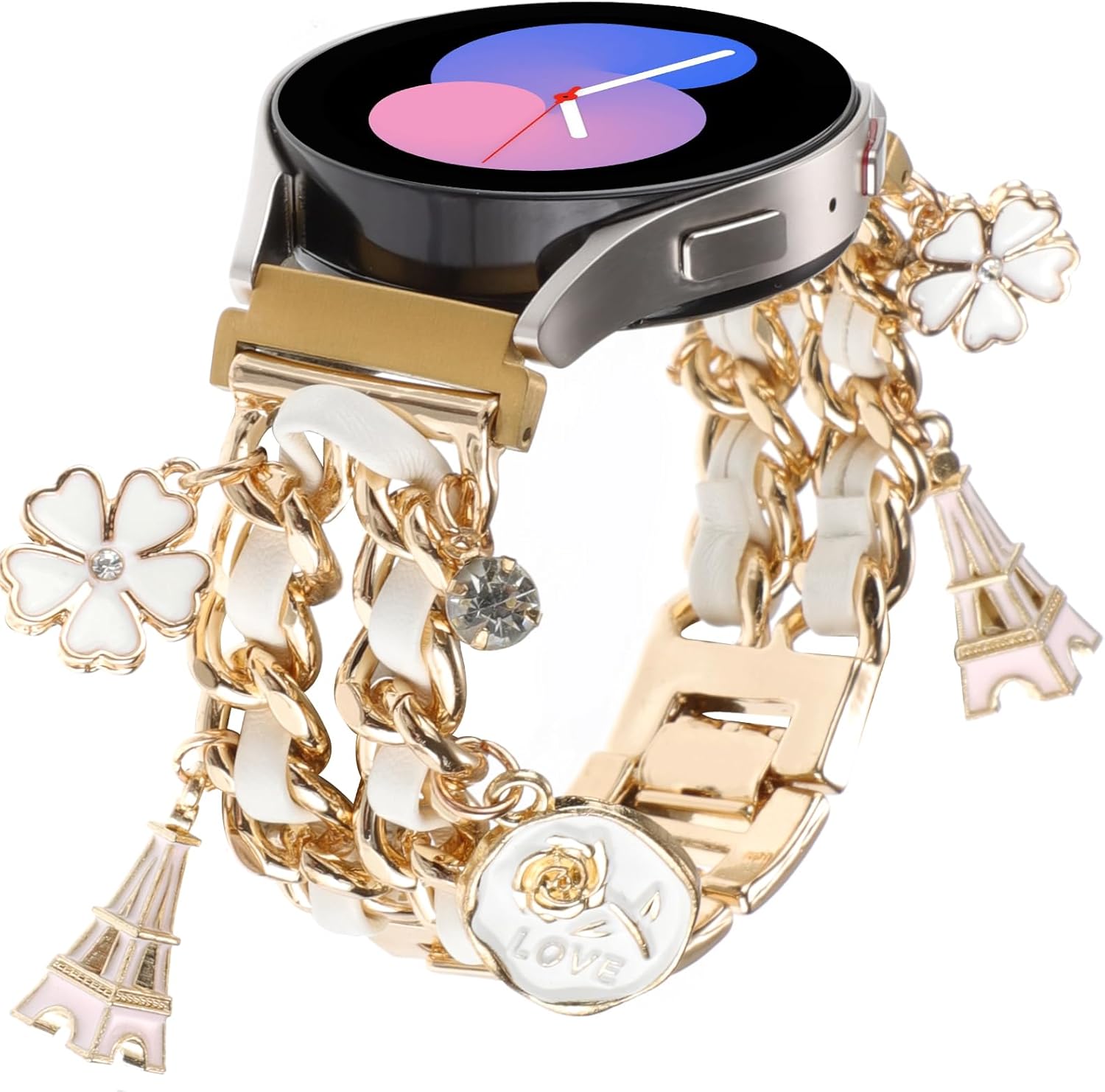 Elegante correa de reloj de metal de 0.787 pulgadas compatible con Samsung Galaxy Watch 6 5 4 401.732 in, Watch 4 Classic 421.811 in, Watch 3 1.614