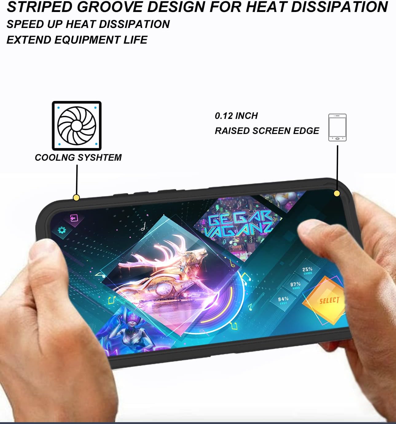 Qinmay Motorola Moto Edge 2022 – Funda resistente con 2 protectores de pantalla HD, color negro