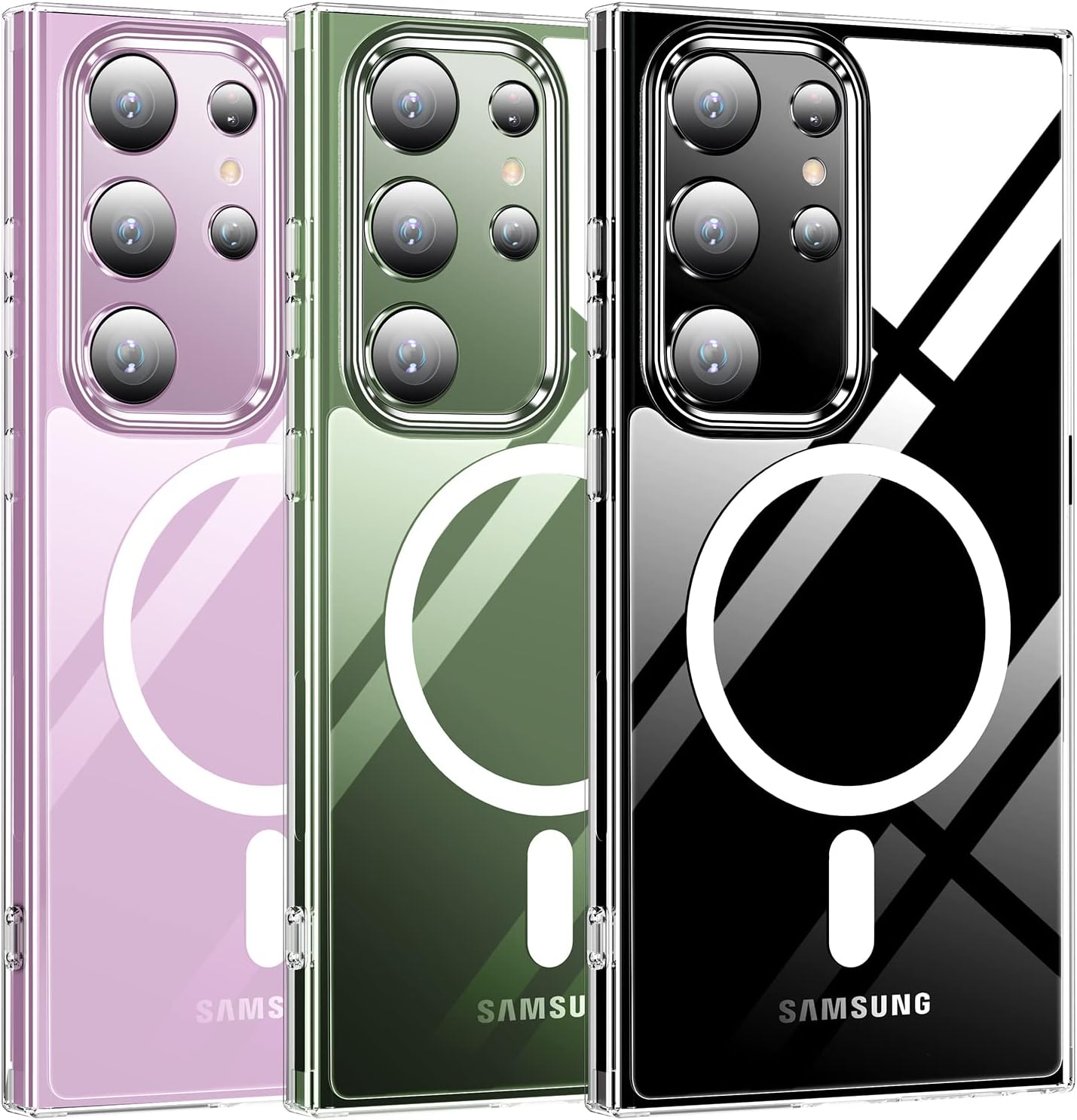 Purluct Funda magnética diseñada para Samsung Galaxy S23 Ultra Clear compatible con MagSafe, protección contra caídas de grado militar nunca