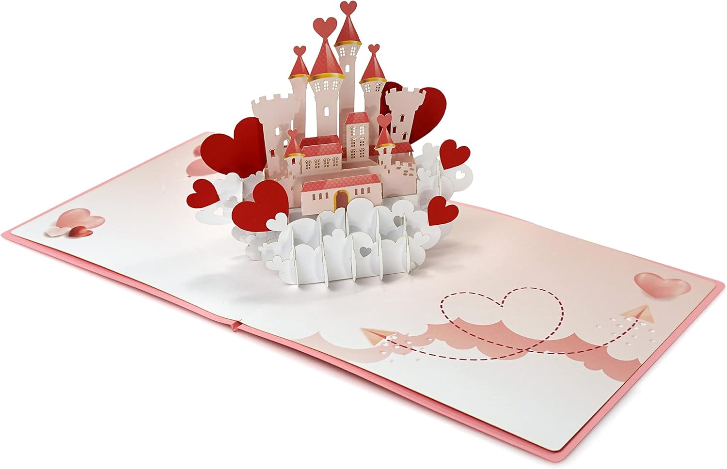 CUTPOPUP – Tarjetas troqueladas en 3D para el Día de San Valentín, con un castillo romántico, tarjeta de aniversario de boda o de cumpleaños,