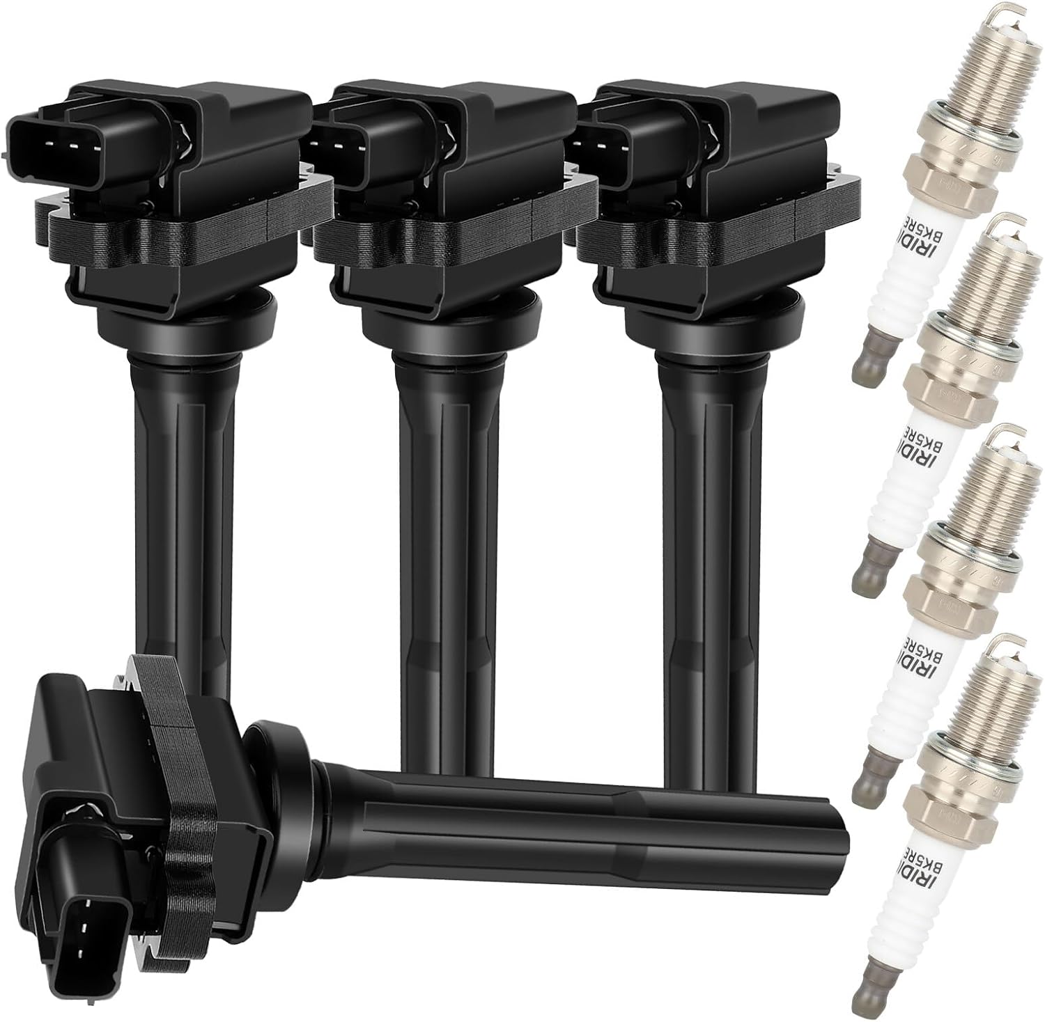 ECCPP UF237 4 bobinas de encendido con 4 bujías de iridio para Suzuki Aerio 2004-2007 1.8L L4 50072 6741 IFR6E11