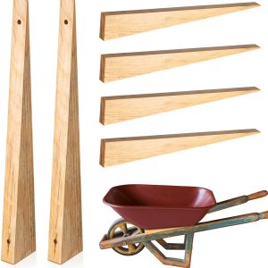 Kigley 4 piezas de cuñas de madera para carretilla para remolque, vagón, hogar, jardín, patio, garaje Kigley 4 piezas de cuñas de madera para carretilla para remolque, vagón, hogar, jardín, patio, garaje