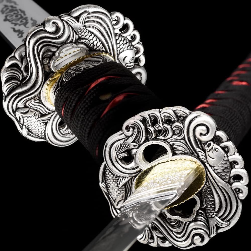 10451065 acero de alto carbono, Hademade espada samurai tradicional forjada a mano templada por calor, espada samurái tradicional, espada katana