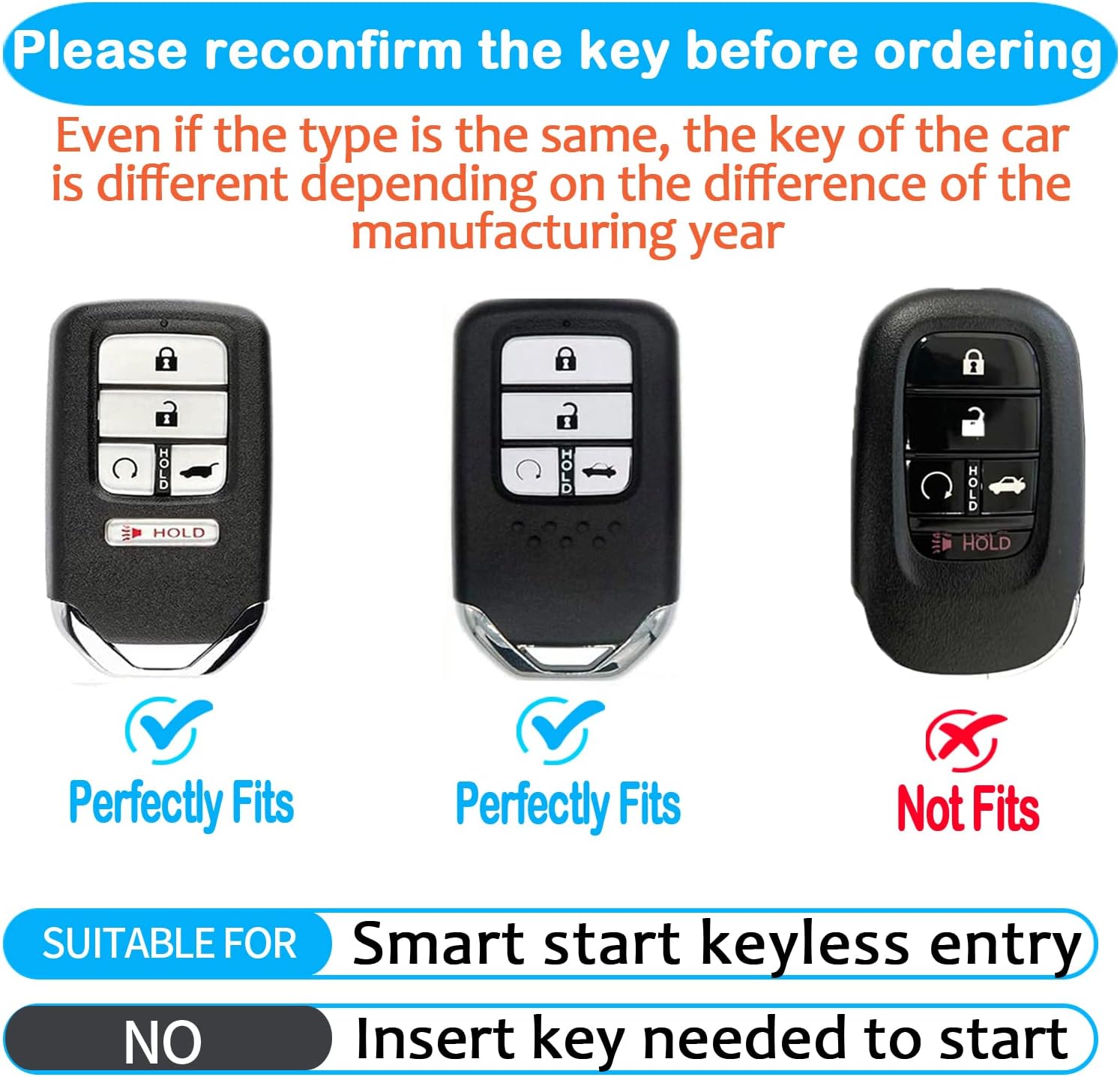 Tukellen Funda para llavero Honda, TPU suave de alta calidad, protección completa, funda para llavero para Honda Accord Civic CRV Pilot Ridgeline