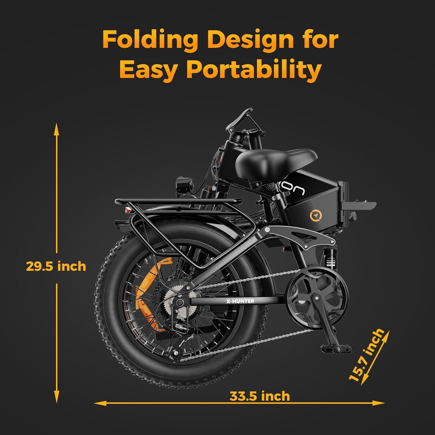 Jasion X-Hunter – Bicicleta eléctrica para adultos, motor de pico de 1400 W, 30 MPH, velocidad máxima 624 Wh, batería extraíble, diseño de sistema