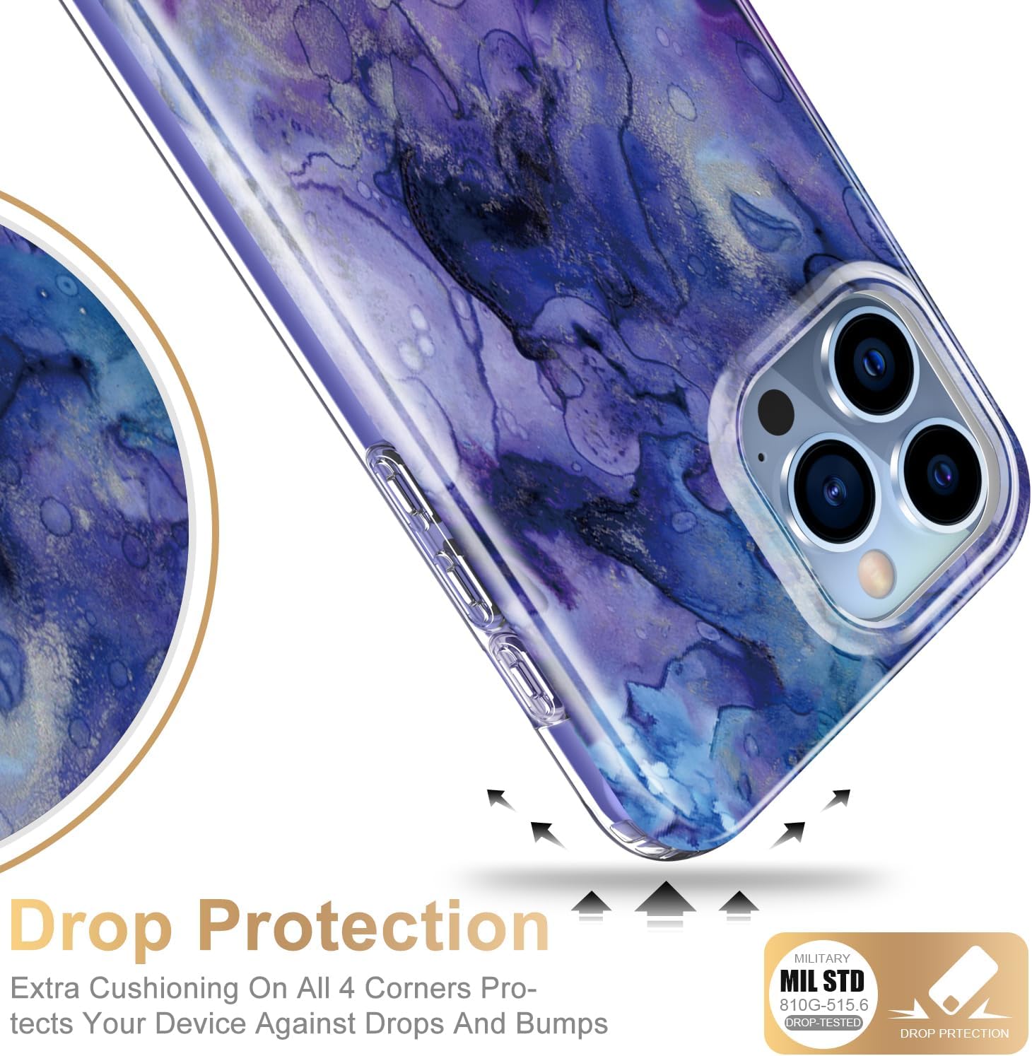 Esdot Funda protectora para iPhone 15 Pro Max con protector de pantalla integrado, funda duradera con diseños de moda para mujeres y niñas, funda