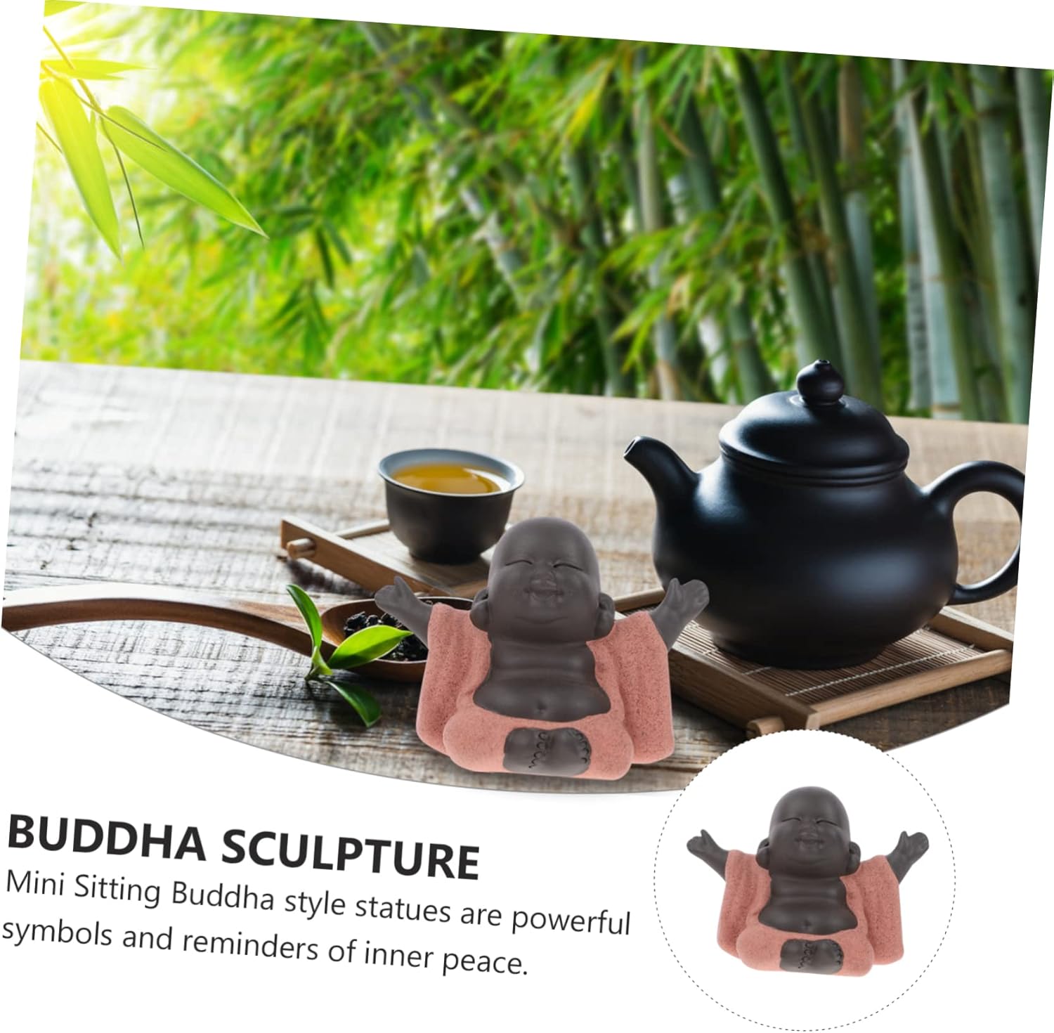 ABOOFAN 5pcs Outdoor Buddha Statue decoraciones para salas de casa car Dashboard Porcelain Buddha Statue Buddha Figurine Good Luck Buddha Tea pet