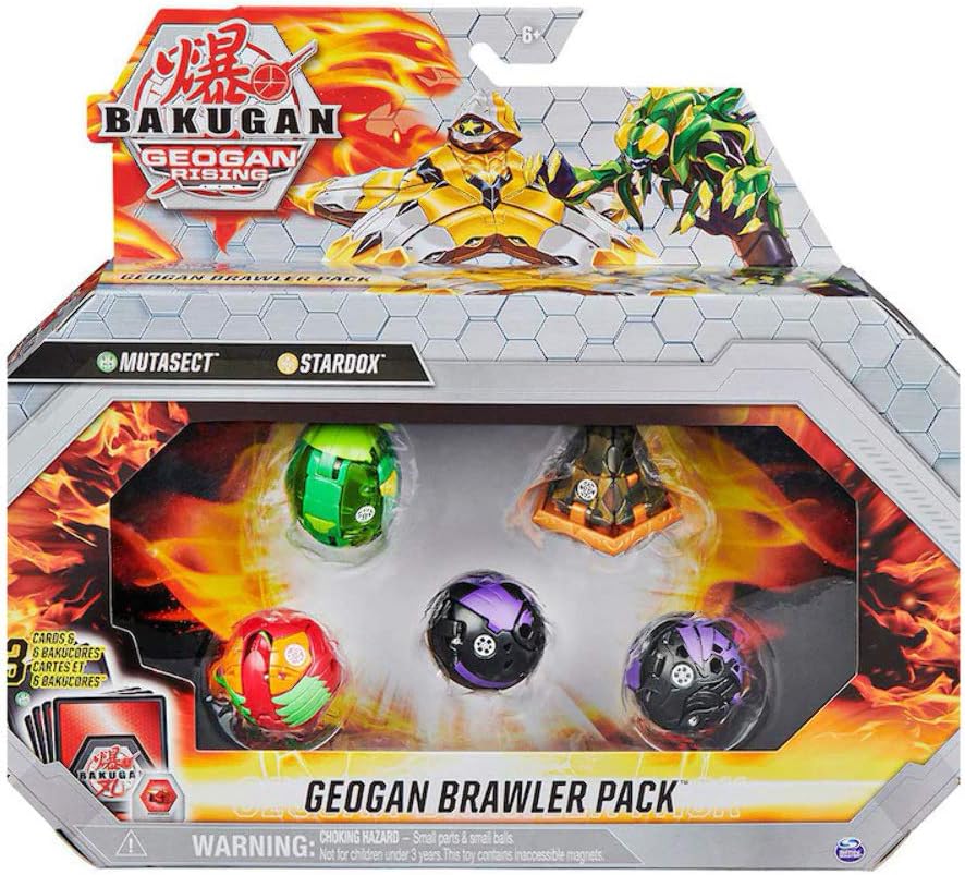 Bakugan Geogan Brawler – Paquete de 5 figuras coleccionables de Mutasect y Stardox Geogan y 3 figuras de acción coleccionables (Mutasect y Stardox)