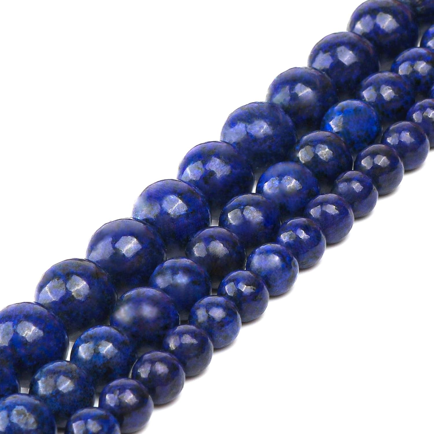 100 cuentas de piedras preciosas naturales de lapislázuli de 0.315 pulgadas para hacer joyas, cuentas redondas sueltas de piedra para pulseras y