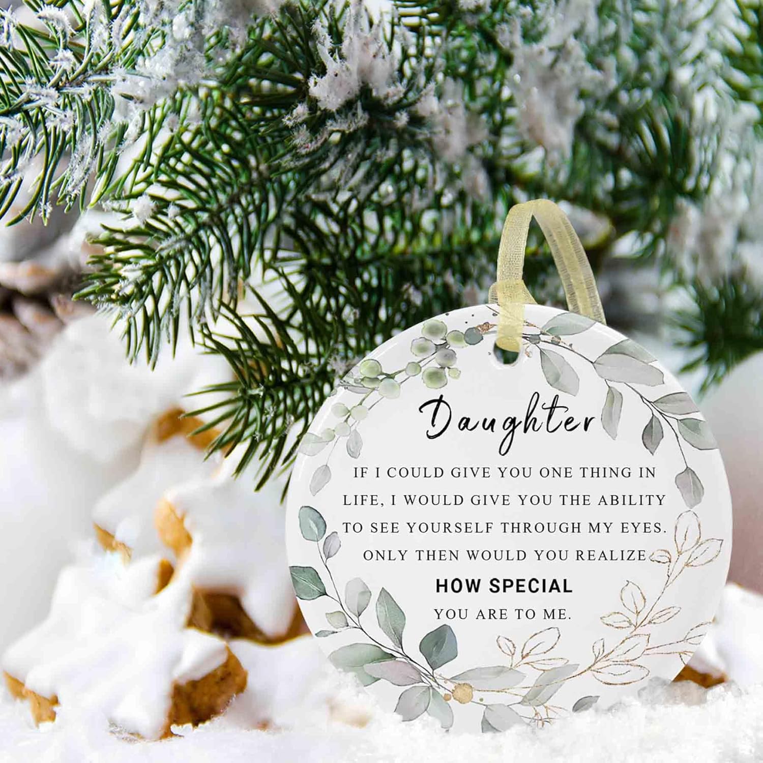 Adornos de regalo para hija de padres 2024, adorno de Navidad para hija para siempre, colgante de mamá papá, regalo de la mejor hija, decoración de