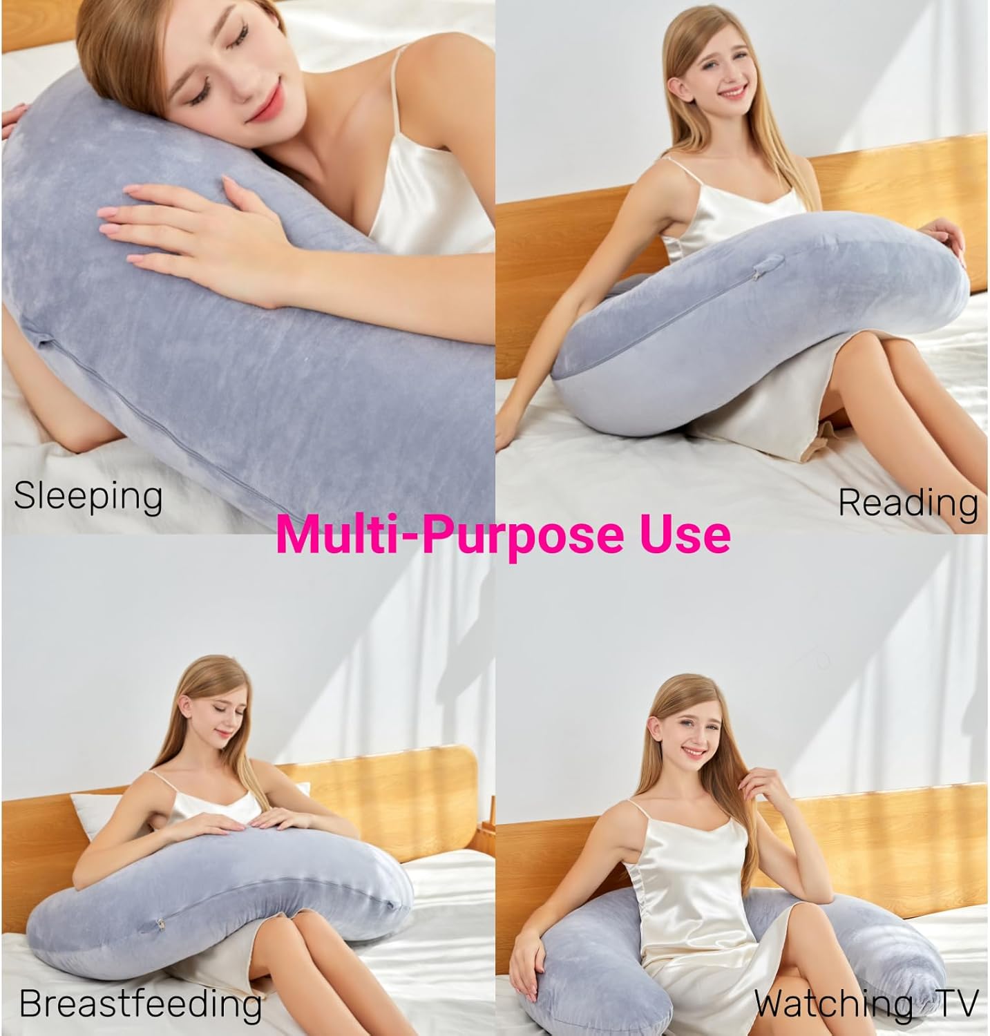 Almohada corporal de cisne para adultos, 55.12 x 21.65 x 11.02 pulgadas, almohada de cuerpo completo ergómica, cómoda almohada de maternidad para
