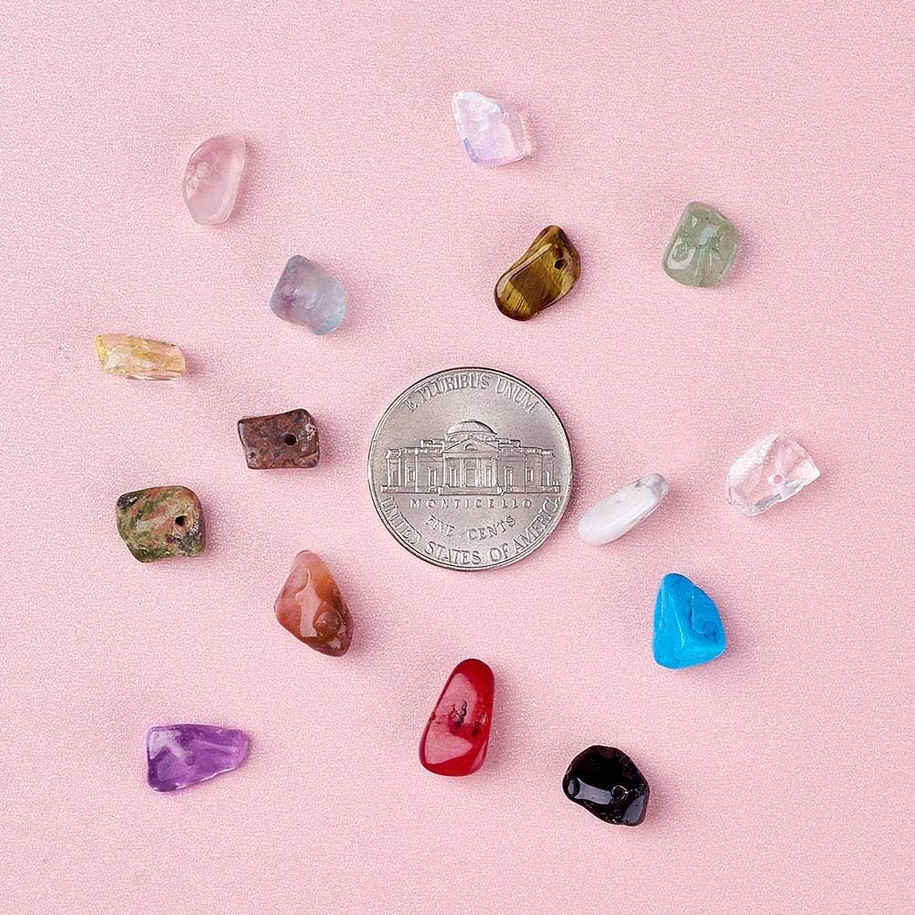 Cuentas de piedras preciosas naturales de forma irregular, chips de piedra de cristal, energía curativa para la fabricación de joyas (15-2)
