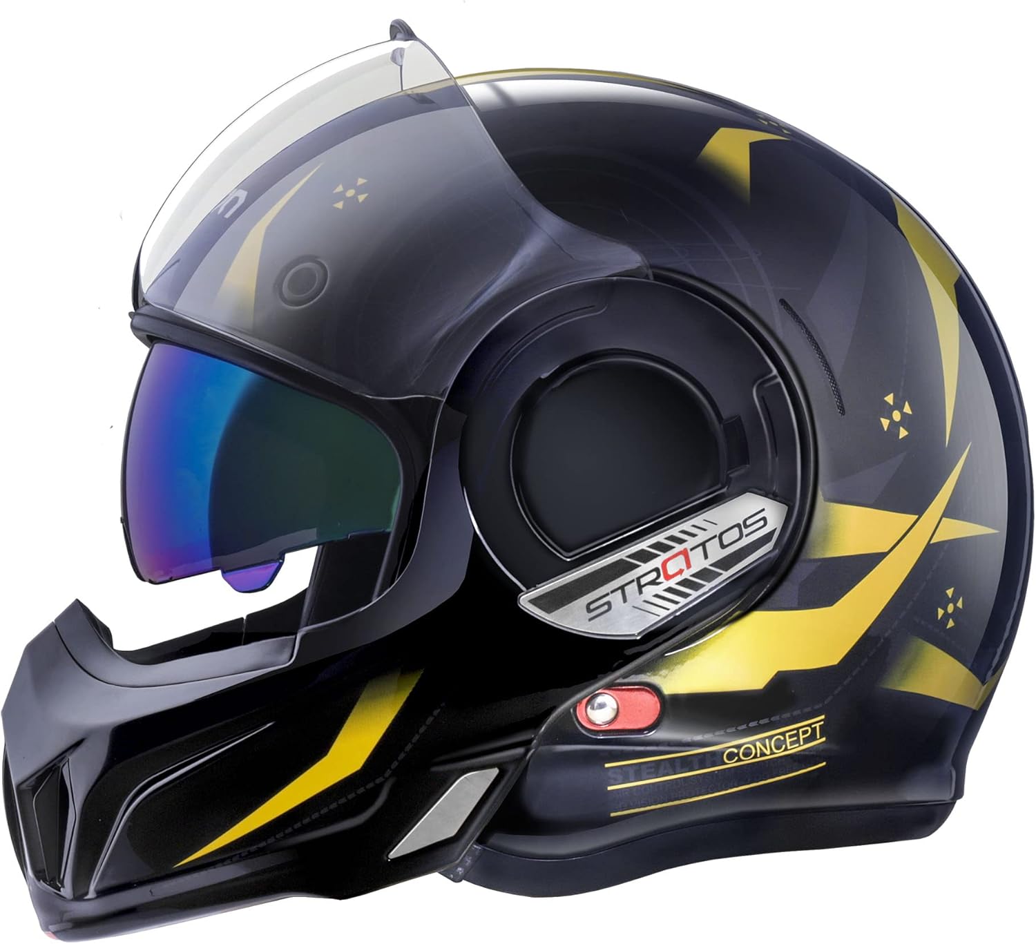 BEON Casco de motocicleta de cara completa, aprobado por DOT, protector de barbilla reversible de 180 con doble visera antivaho y ranuras para
