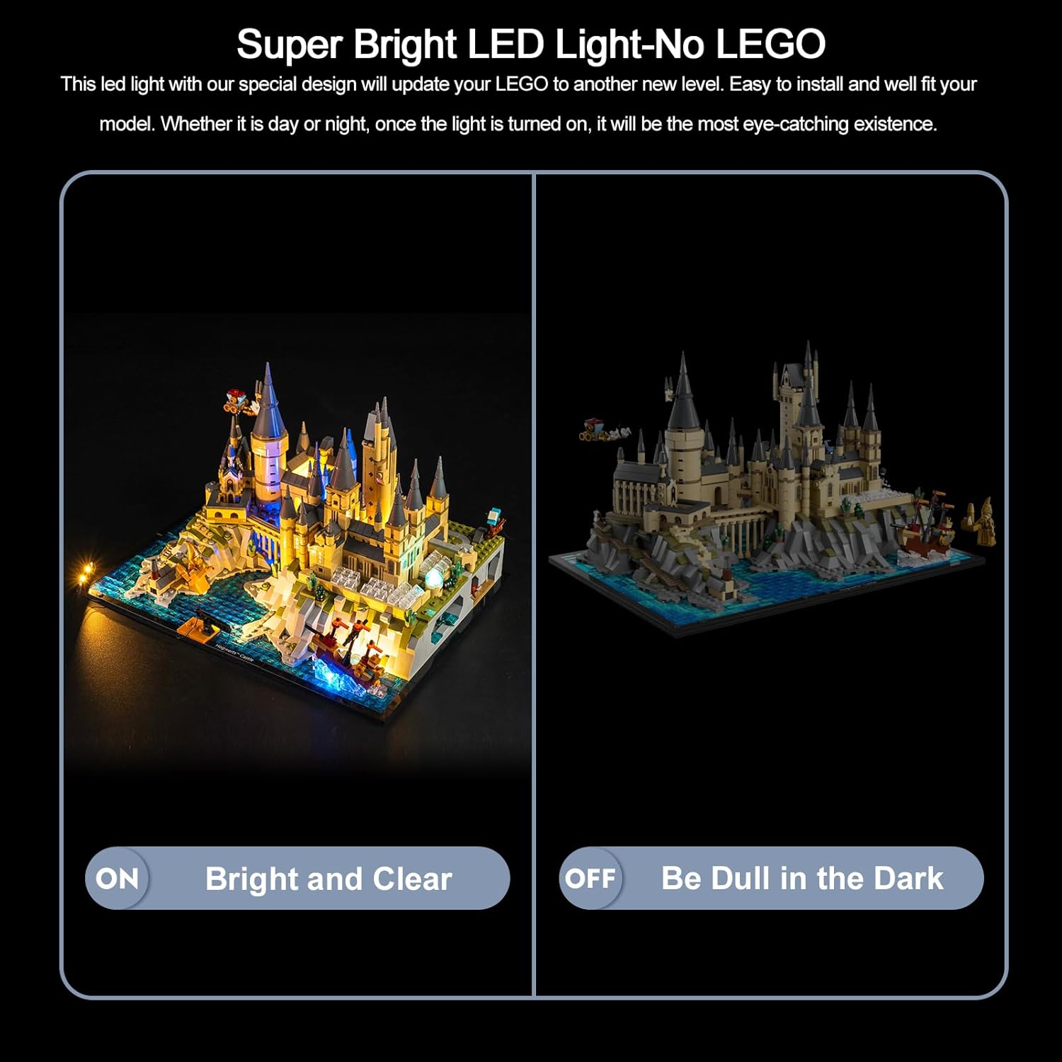 BrickBling Kit de iluminación LED para Lego Castle and Grounds Building Set, compatible con Lego 76419-Lights solamente, sin modelo