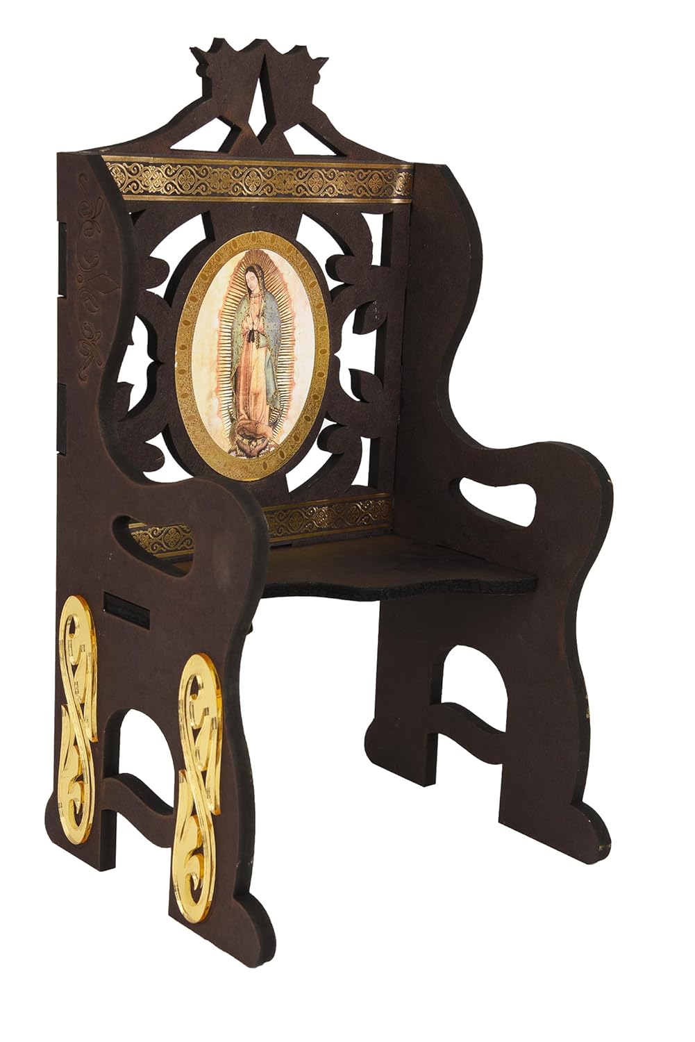 A&C Quinceañeras and More Niño Dios de Madera Silla para Nino Dios Baby Jesus Chair Baby Jesus Brown Wooden Chair Baby Jesus Accessories Silla Cafe