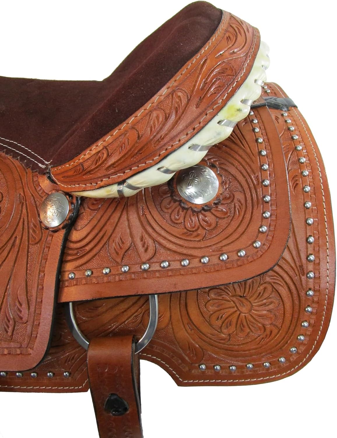 Western Trail Saddle Pleasure Horse Floral Tooled Cowboy TACK Set 15 16 17 18