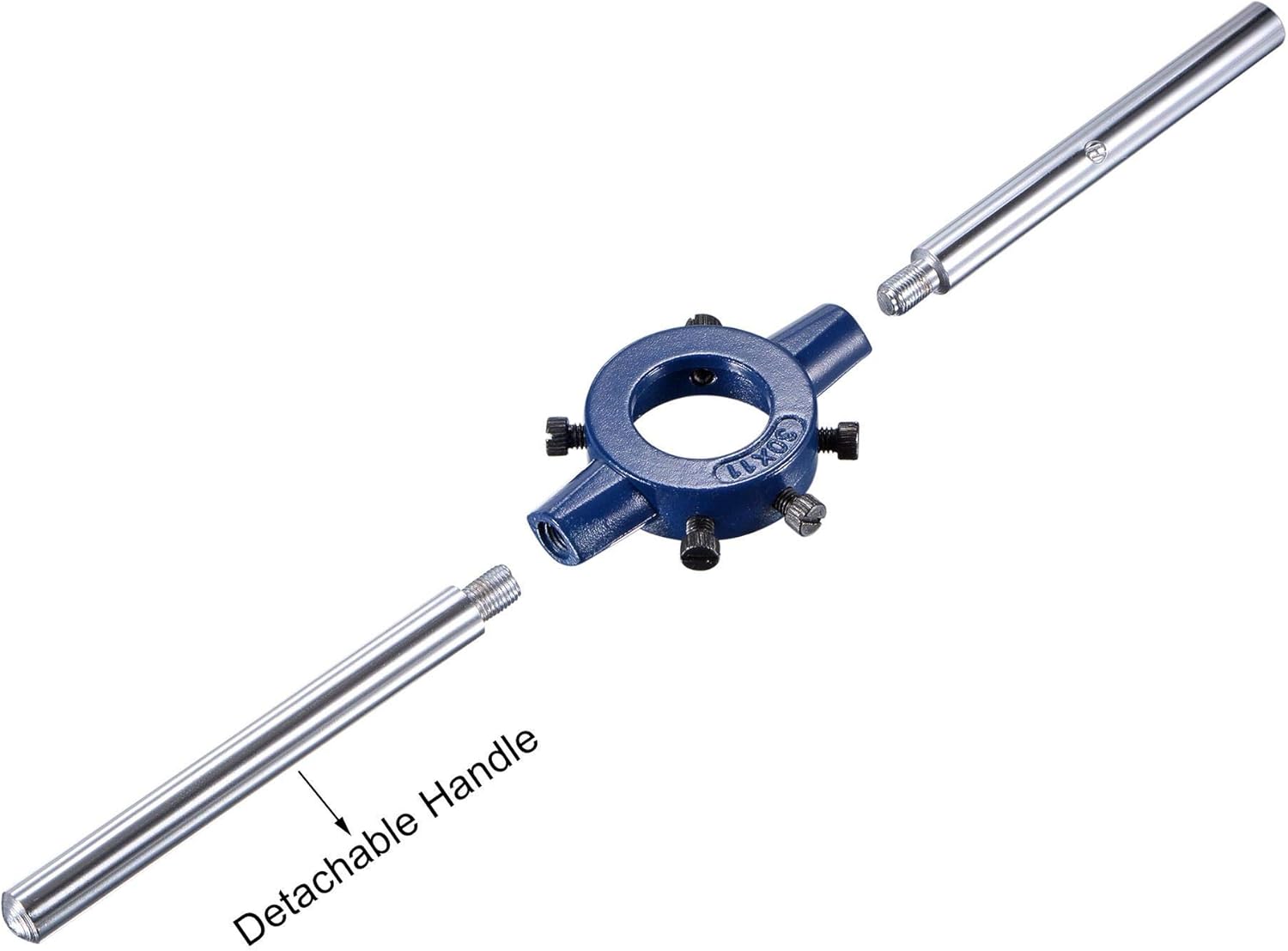 uxcell Juego de llaves de mango redondo, troquel de rosca UNF 38-24 y soporte de troquel de 1.181 in (Compatible con 0.787 in-1.181 in OD Die