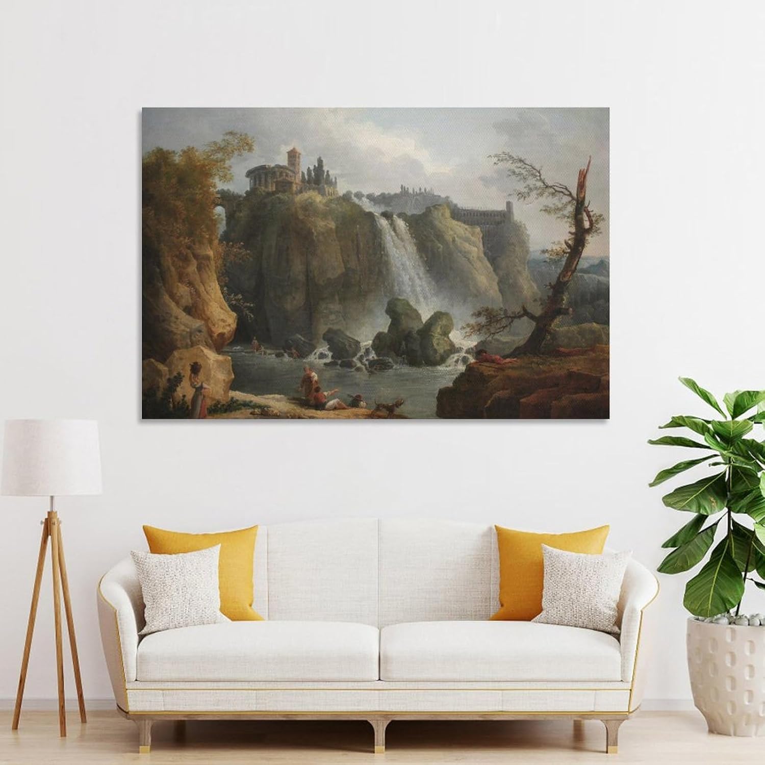 Póster estético de las cataratas de Tivoli Marius Hubert Robert Painter para habitación, arte impreso, pintura de pared, pósteres en lienzo, regalos