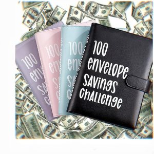 100 sobres desafío de ahorro de dinero, hojas de desafíos de ahorro, forma fácil y divertida de ahorrar ,050, carpeta de presupuesto con sobres de 100 sobres desafío de ahorro de dinero, hojas de desafíos de ahorro, forma fácil y divertida de ahorrar ,050, carpeta de presupuesto con sobres de