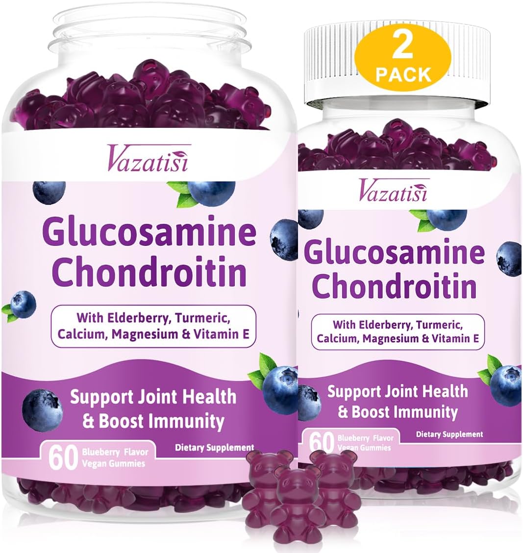 Gomitas de glucosamina condroitina MSM sin azúcar, gomitas de glucosamina con cúrcuma y boswellia, cartílago de apoyo, estructura y tejido