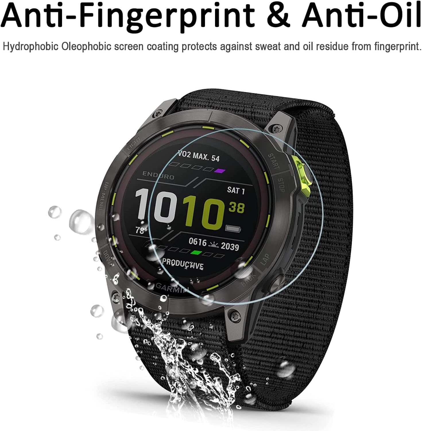 Miimall Paquete de 10+2 Protector de pantalla compatible con Garmin Enduro 2 y protector de puerto de carga, tapones antipolvo + protector de