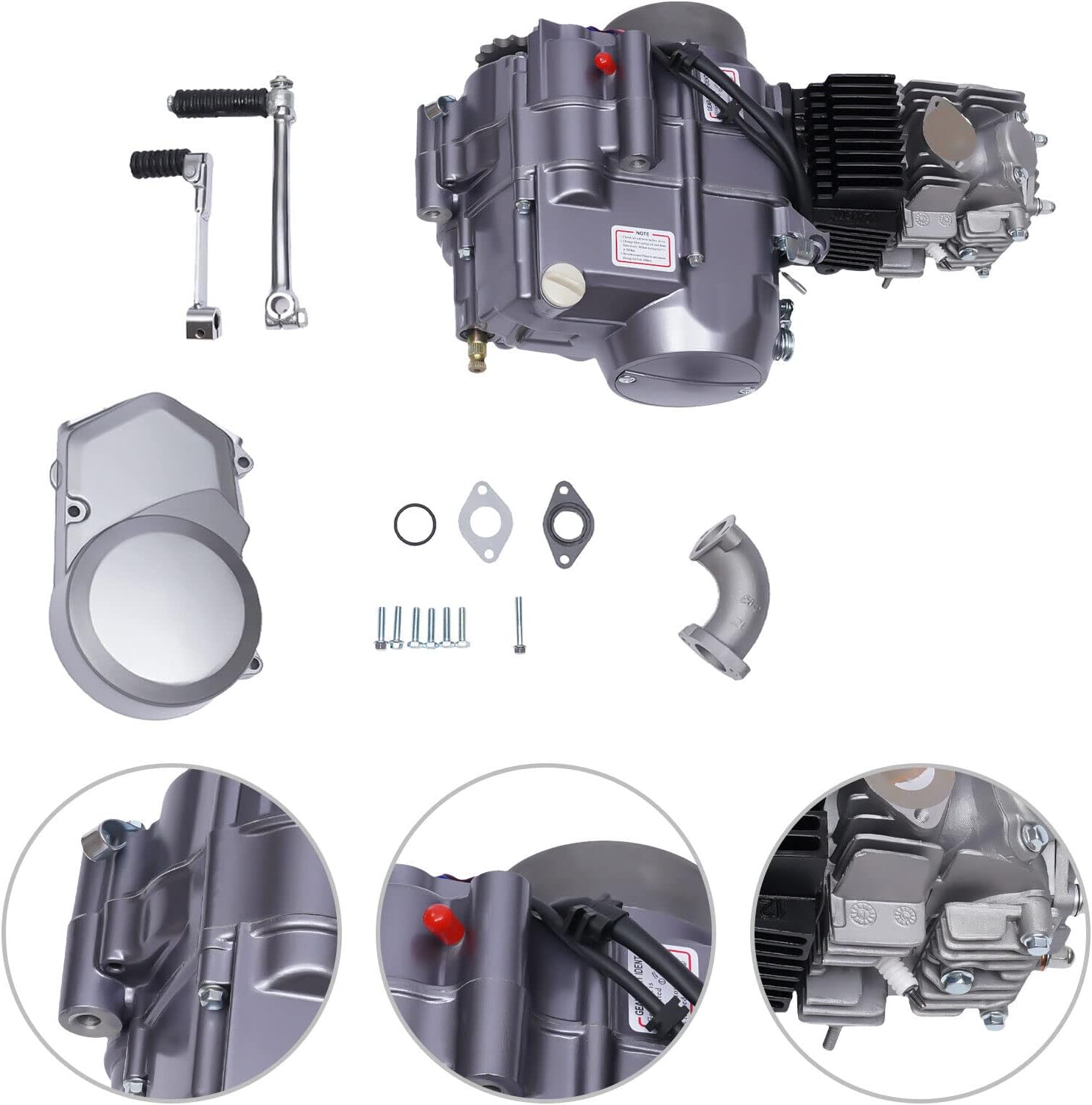 Kit de motor de bicicleta de carreras de 4 tiempos de 140 cc, motor CDI de eje horizontal de un solo cilindro, juego completo modificado de bajo