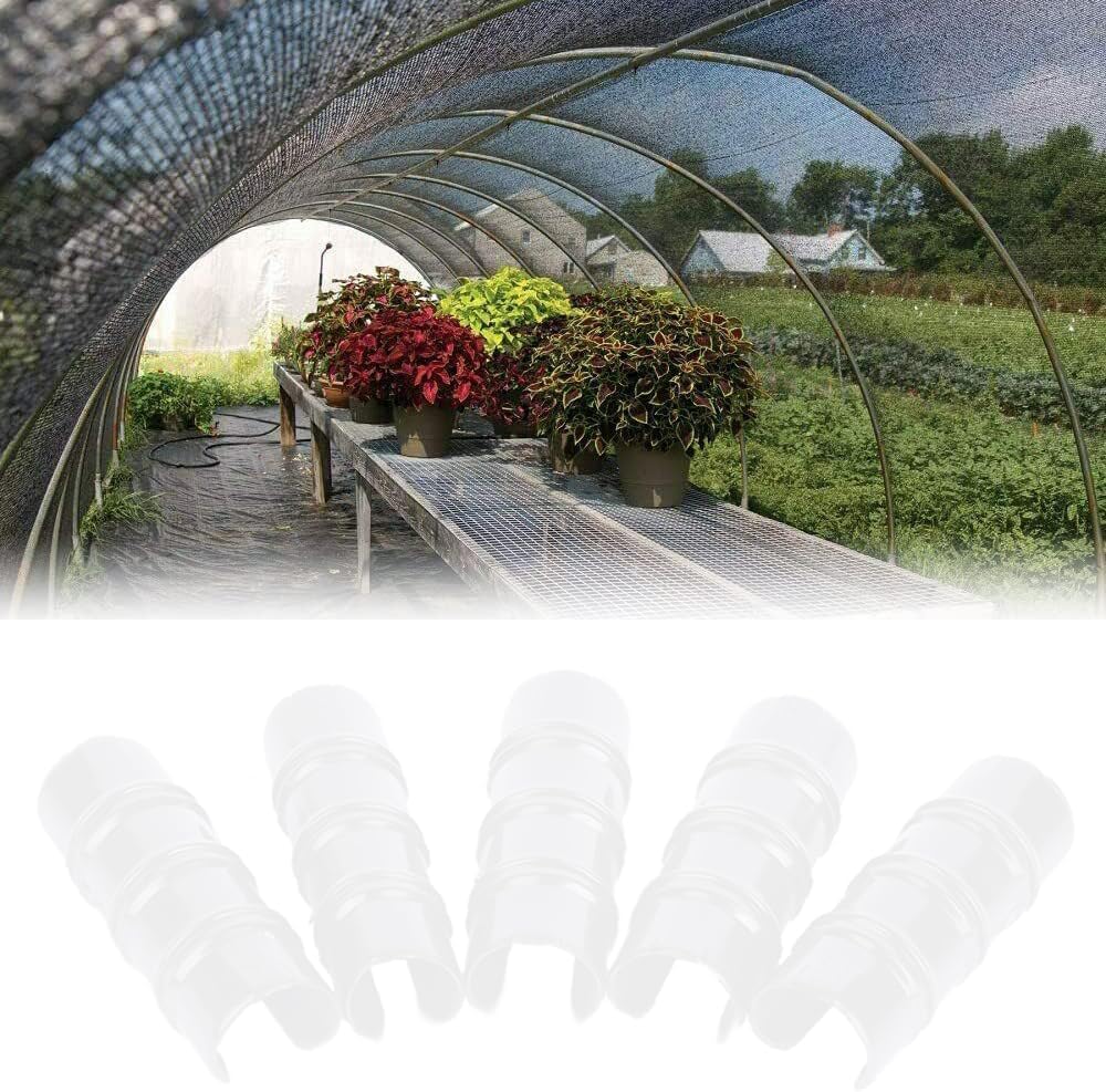 60 clips de invernadero de 34 pulgadas, abrazaderas de plástico negro, clips de tubo para edificios de jardín, películas de invernadero, redes de