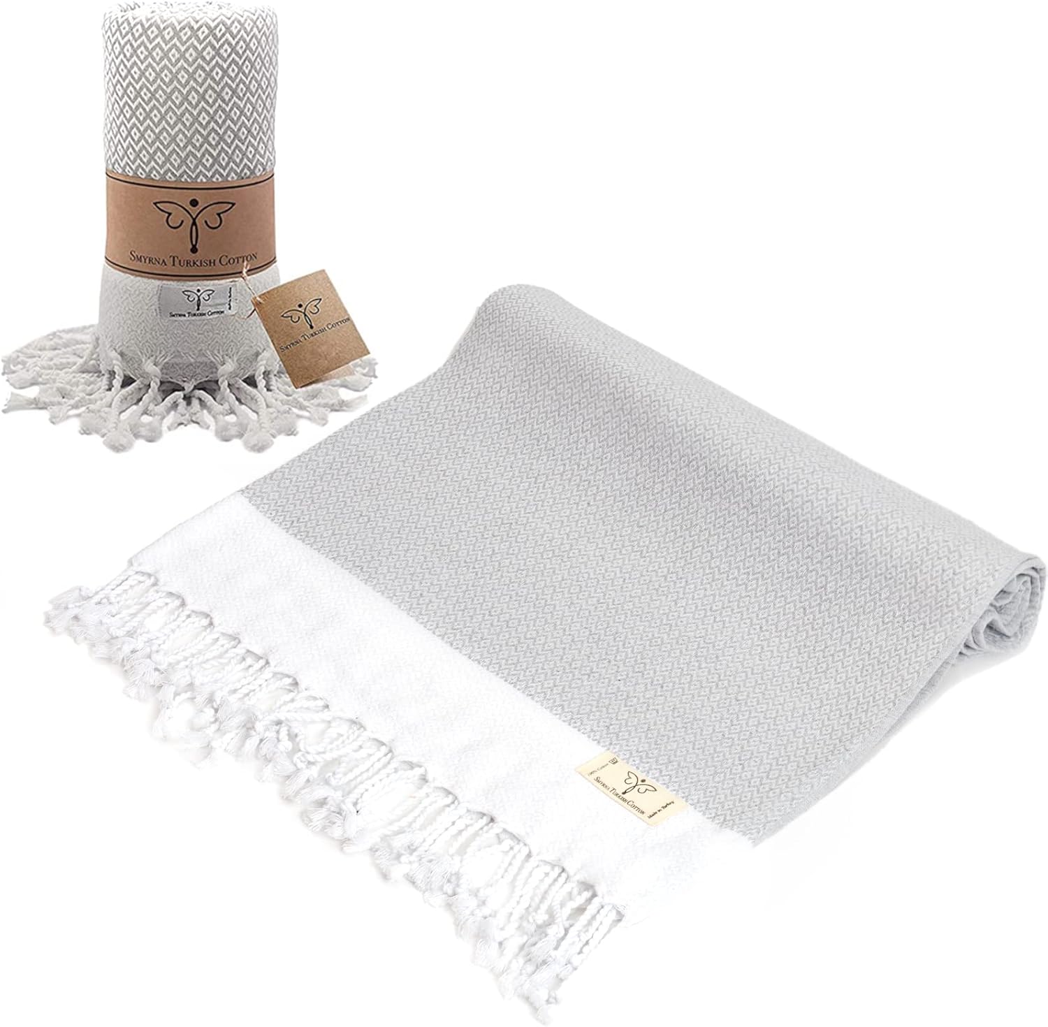 SMYRNA TURKISH COTTON Toalla de playa turca original, 37 x 71 pulgadas, extra grande, de secado rápido, sin arena, spa, viajes, gimnasio, toalla de