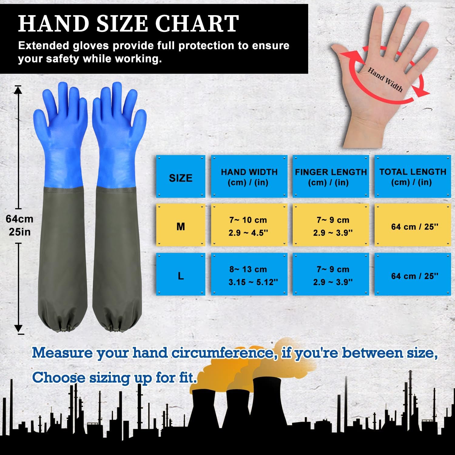 Guantes de nitrilo resistentes a los químicos, guantes largos de goma resistentes para limpieza, adecuados para mujeres y hombres