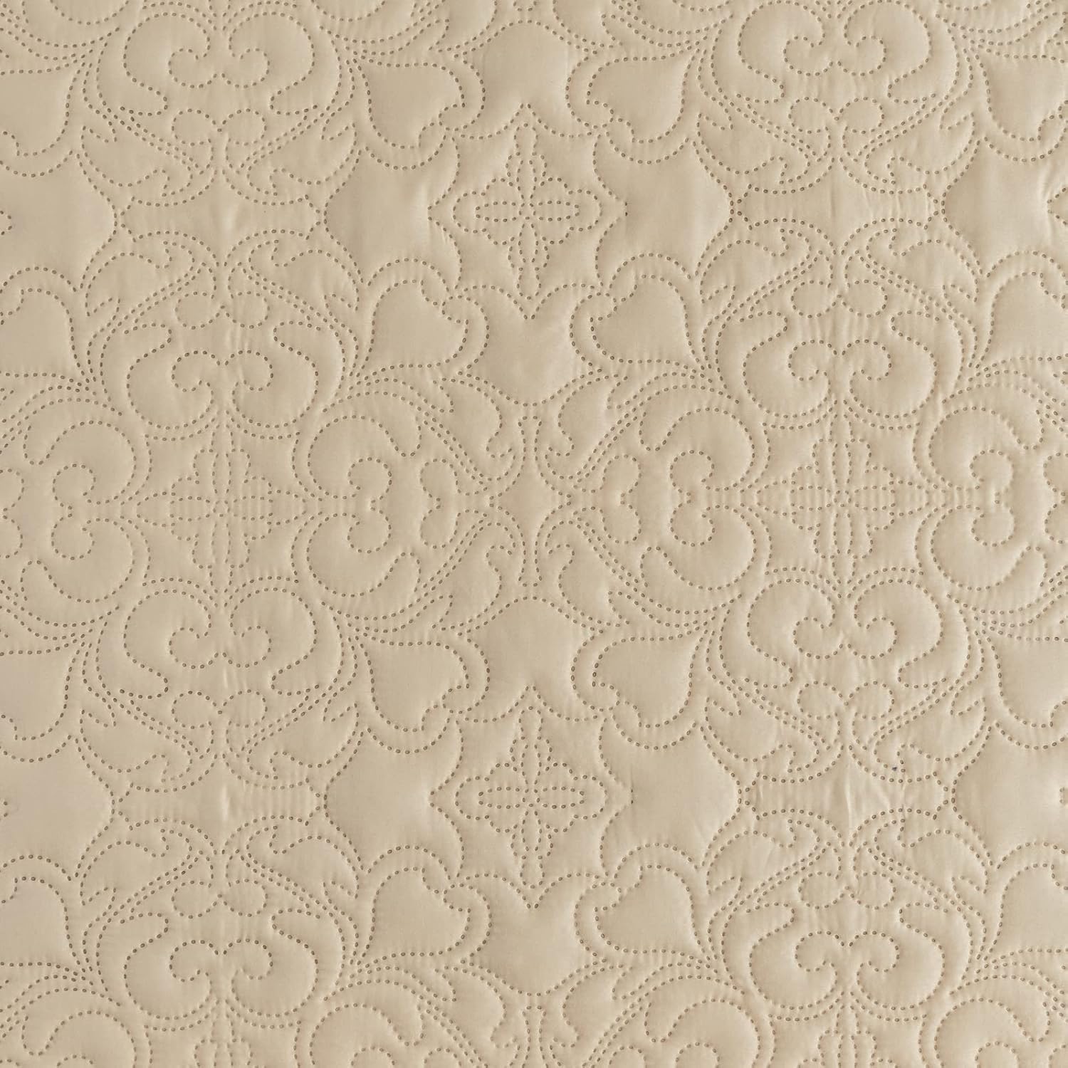 Juego de edredón de 3 piezas tamaño King, colcha de verano suave y ligera, colcha reversible de microfibra para todas las estaciones, beige, patrón
