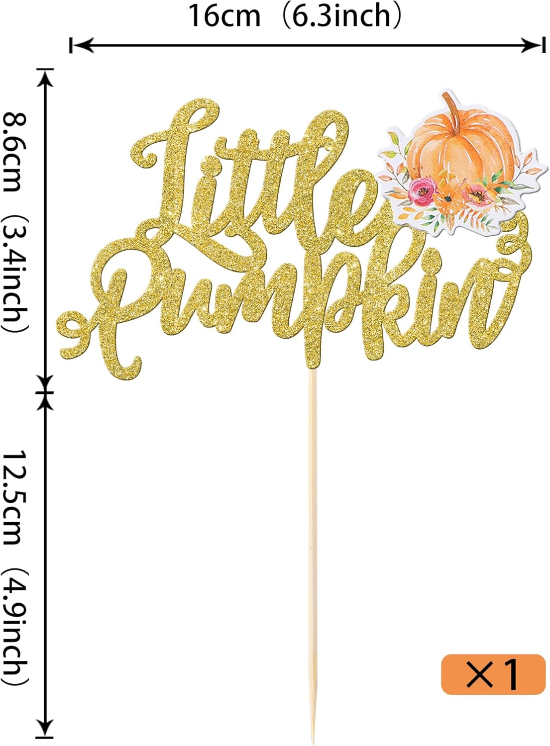 1 paquete de decoración de pastel de calabaza para baby shower, decoración de pastel de cosecha de otoño, temática de calabaza, Acción de Gracias,
