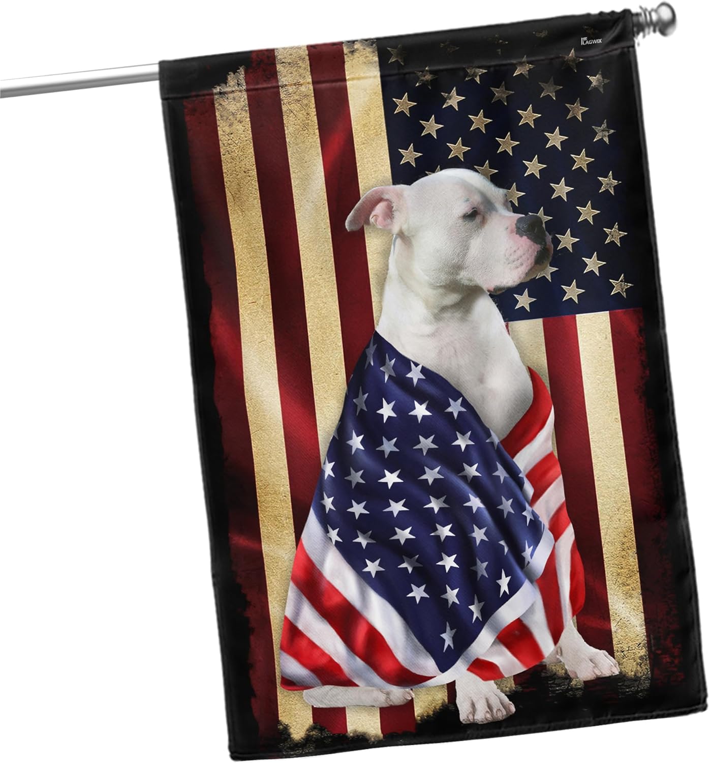 FLAGWIX Banderas de casa de bulldog americano, bandera de decoración de perro, bandera de casa de 30 x 40 pulgadas, decoración para el hogar,