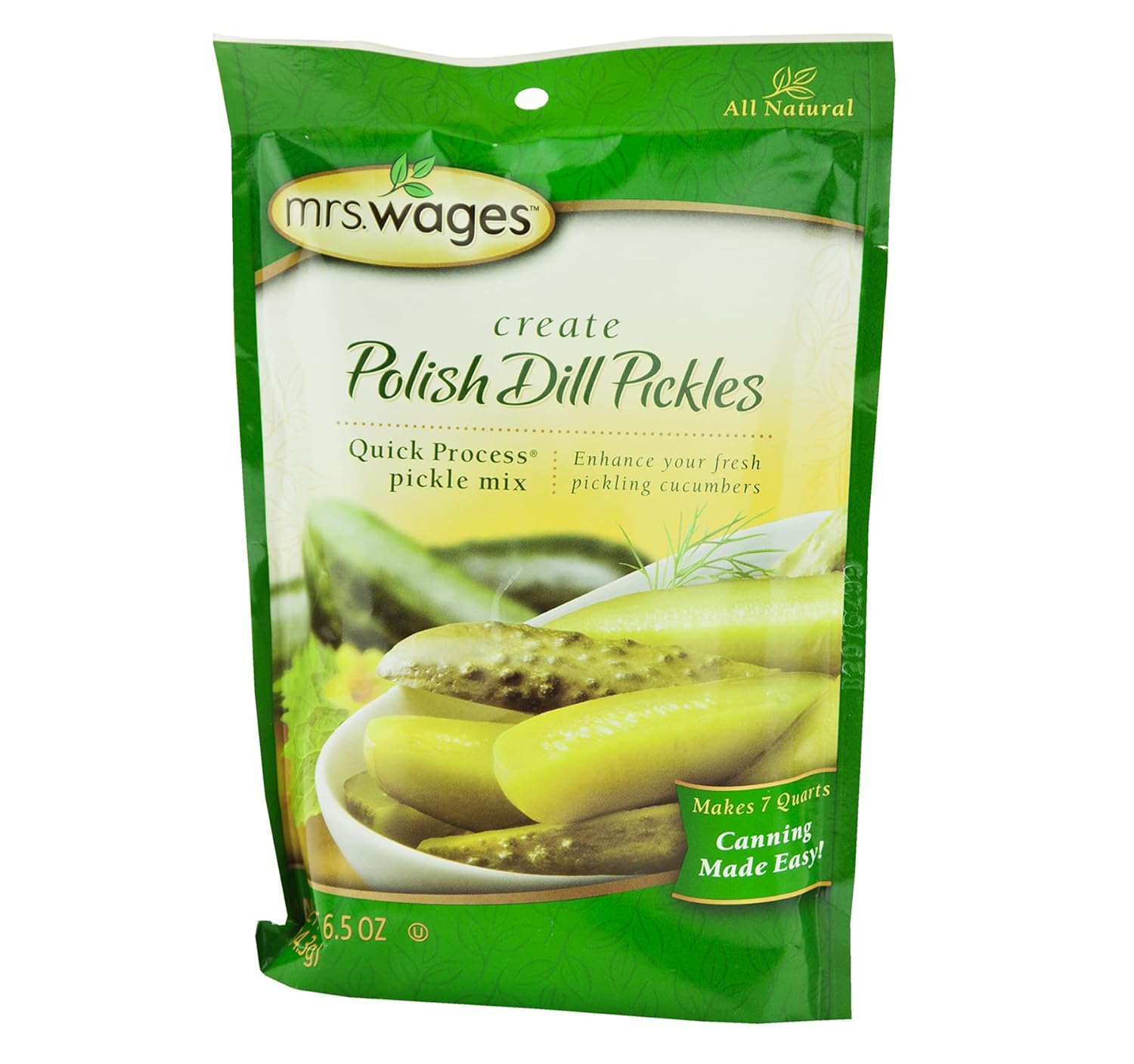Kauffman Orchards Mrs. Wages – Mezcla de condimentos para conservas de eneldo polaco, 6.5 onzas (caja de 12)