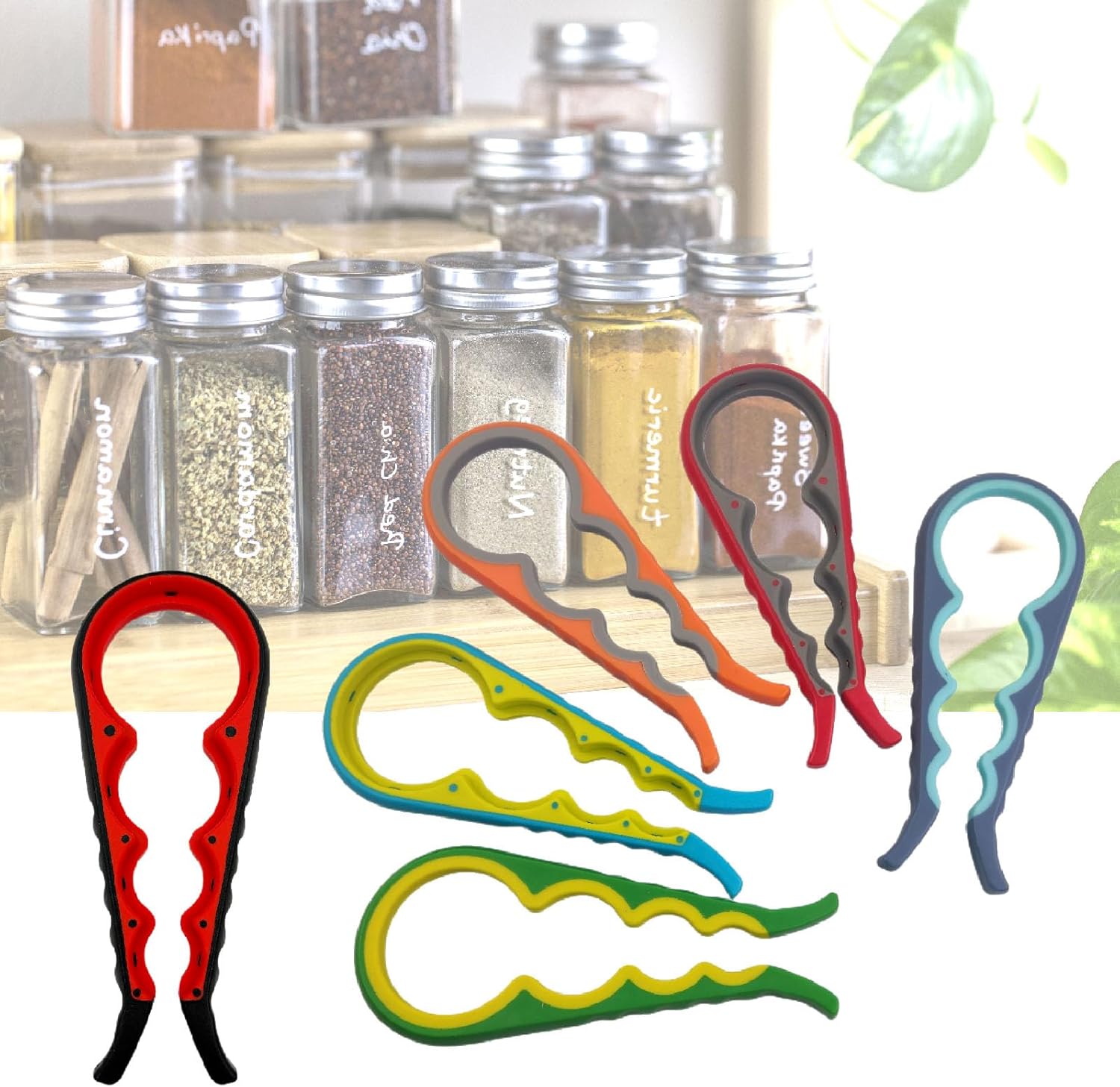 Abrebotellas para manos débiles, herramienta de apertura de tapas de latas antideslizante multifunción 4 en 1, adecuado para personas mayores con
