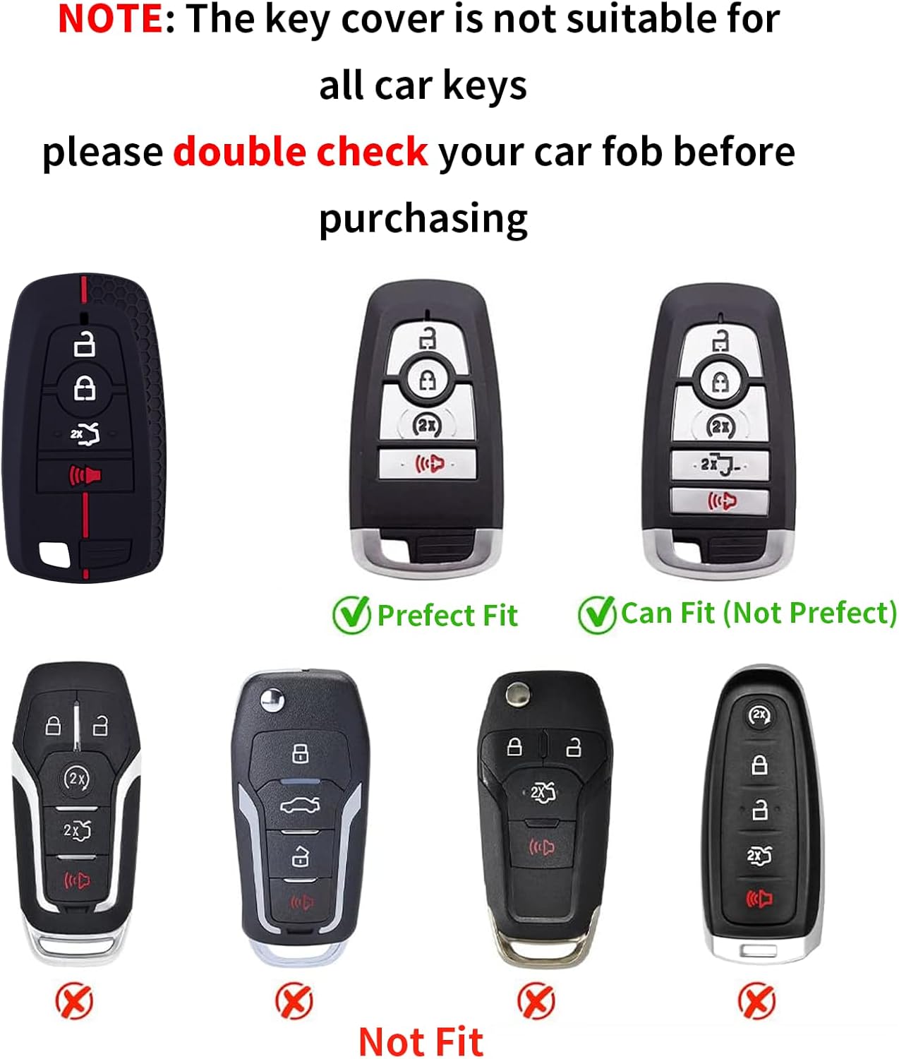 BE – Funda para llavero Ford, Bronco de silicona con llavero compatible con Ford Bronco Ranger Escape Maverick Fusion, Mustang Expedition Edge