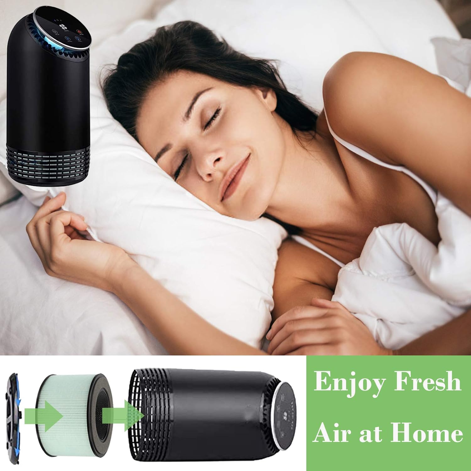 GuanQiao – Paquete de 2 filtros HEPA de repuesto compatibles con PARTU BS-08, filtro HEPA de carbón activado de alta eficiencia 3 en 1