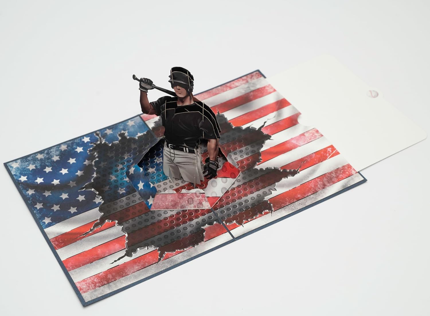 PQDGlobal Tarjeta emergente 3D de jugador de béisbol, arte de papel y artesanía, tarjeta de felicitación, cumpleaños, aniversario, Navidad, tarjeta