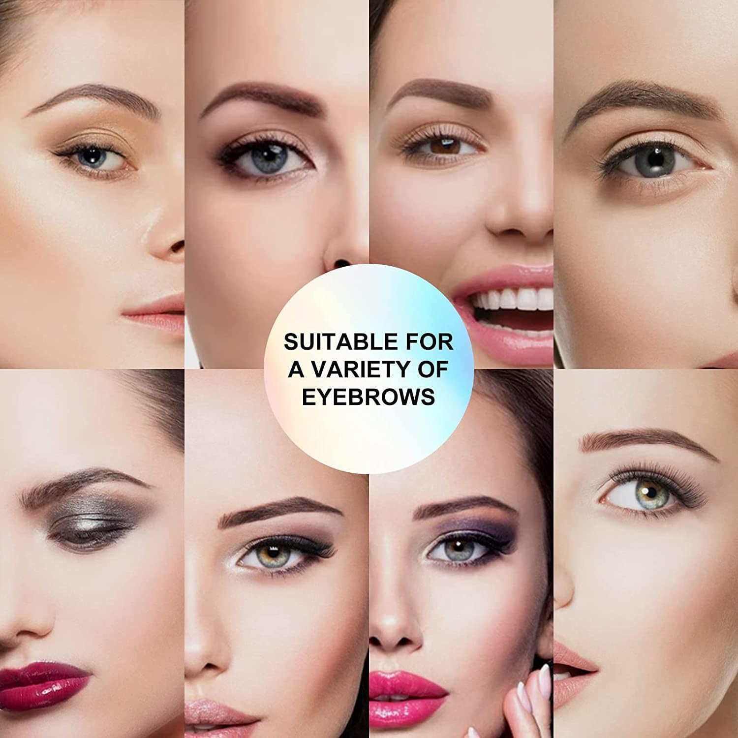 Kit de plantillas para cejas, kit de plantillas para cejas para principiantes, kit de plantillas y sellos de cejas de larga duración, a prueba de