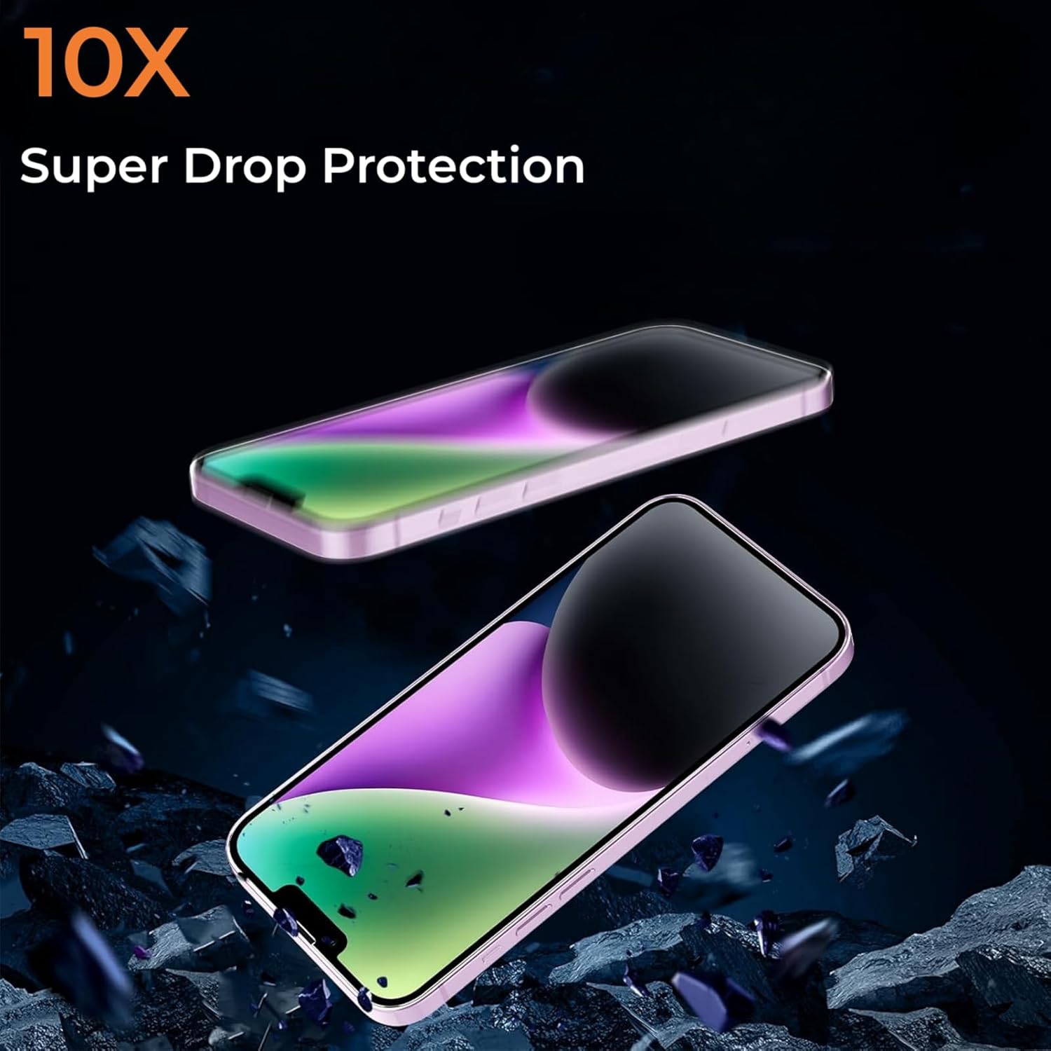 Paquete de 3 protectores de pantalla para iPhone 1313 Pro, protector de pantalla de vidrio templado dureza 9H, Ultra HD, antiarañazos, protección