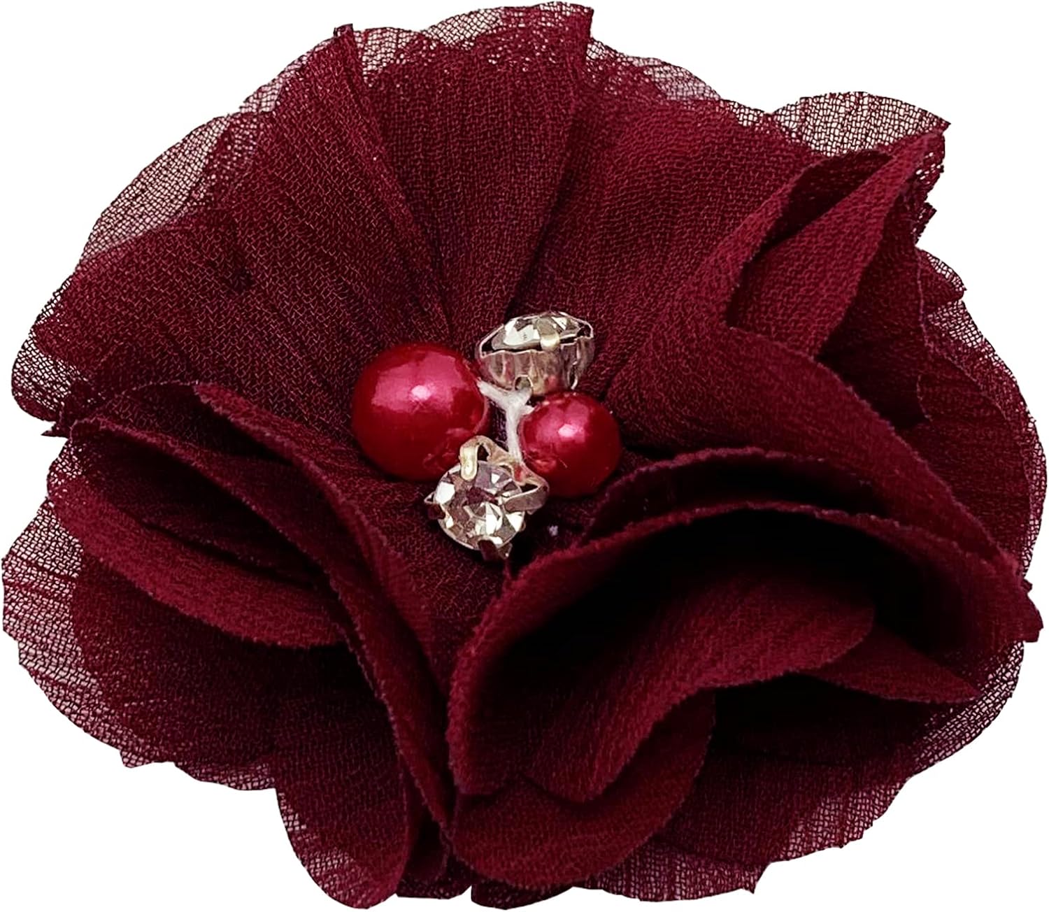 30 piezas de flores de gasa con diamantes de imitación de 2 pulgadas, apliques de tela de costura para ropa, manualidades, fiestas, decoración de