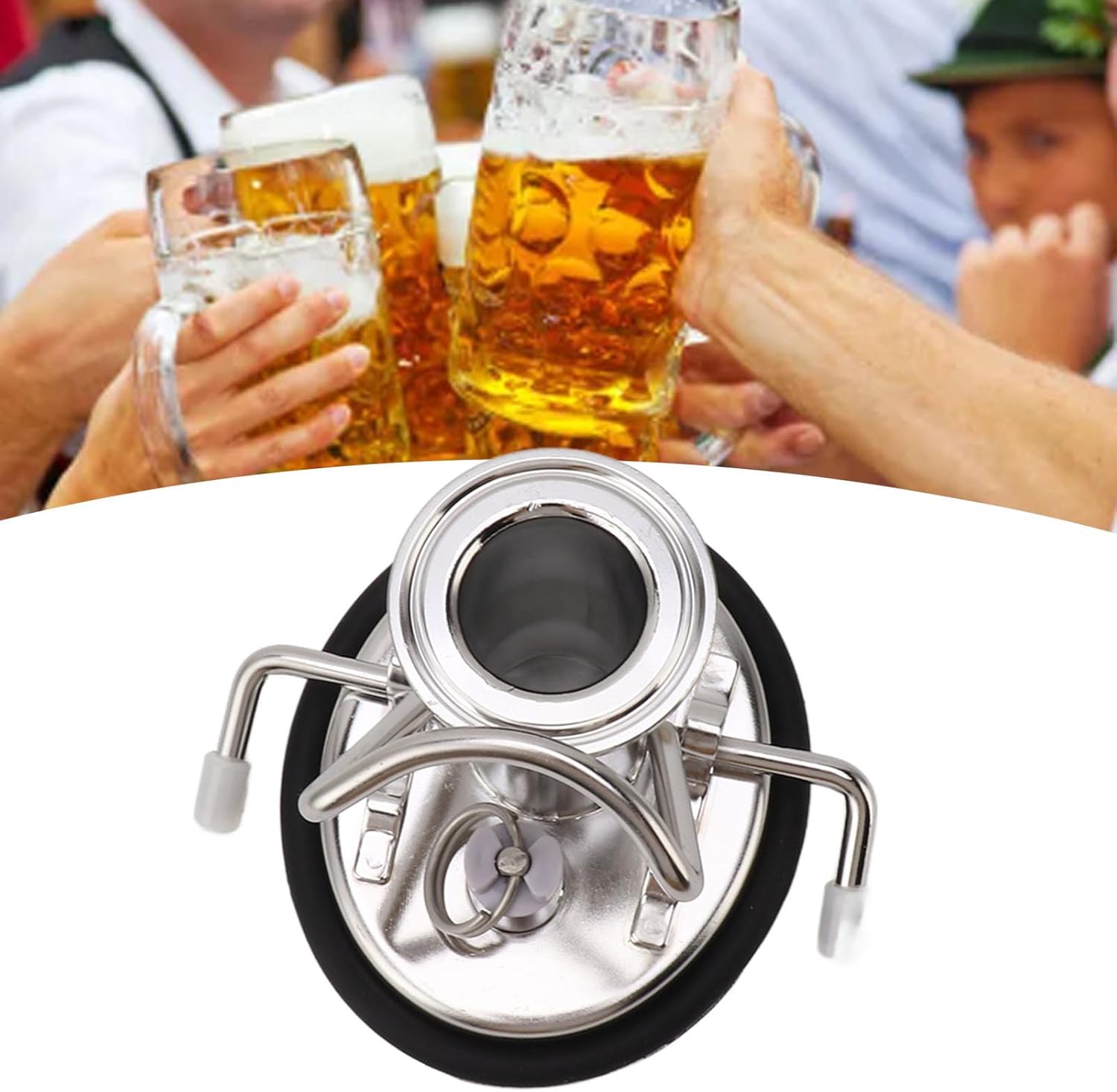 Tapa de barril de cerveza de acero inoxidable de 1.5 pulgadas, 3 abrazaderas, tapa de barril de maíz, tapa de barril de Cornelius, tapa de barril de