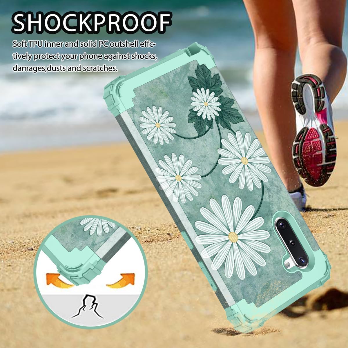 Hekodonk Funda protectora híbrida para Samsung Galaxy Note 10, resistente a prueba de golpes, de plástico duro+goma de silicona, funda protectora