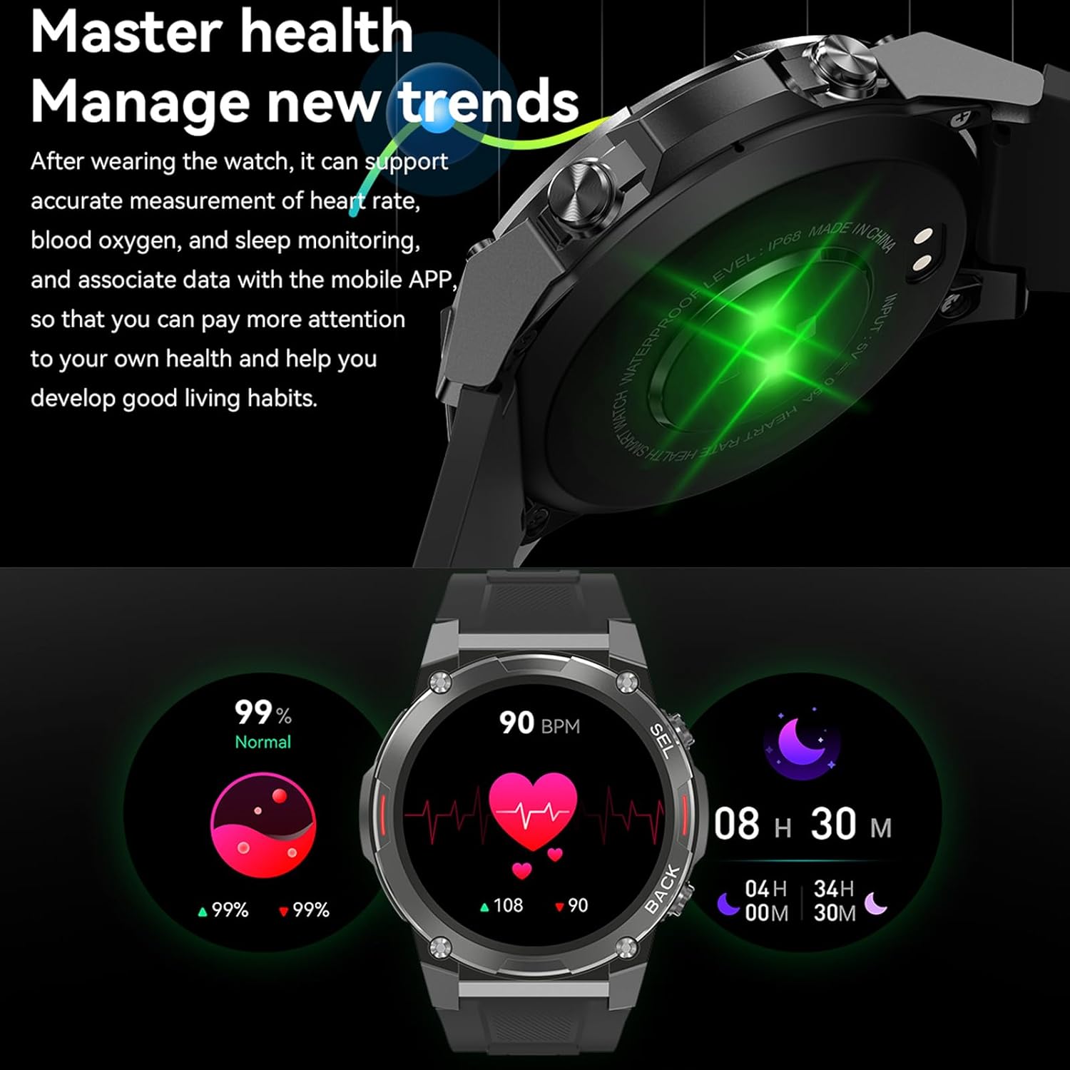 YERAD Gard Pro Ultra 2+ Smartwatch, 1.43 pulgadas AMOLED Militar Smart Relojes para Hombre (RespuestaHacer Llamada), 400mAh IP68 Fitness Tracker con