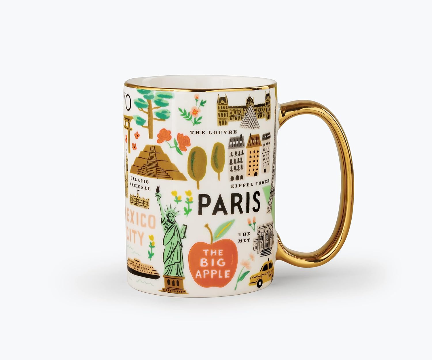 RIFLE PAPER CO. Taza Bon Voyage, para uso diario y reuniones con diseños únicos, para amigos y familiares en cualquier momento del año, entusiastas
