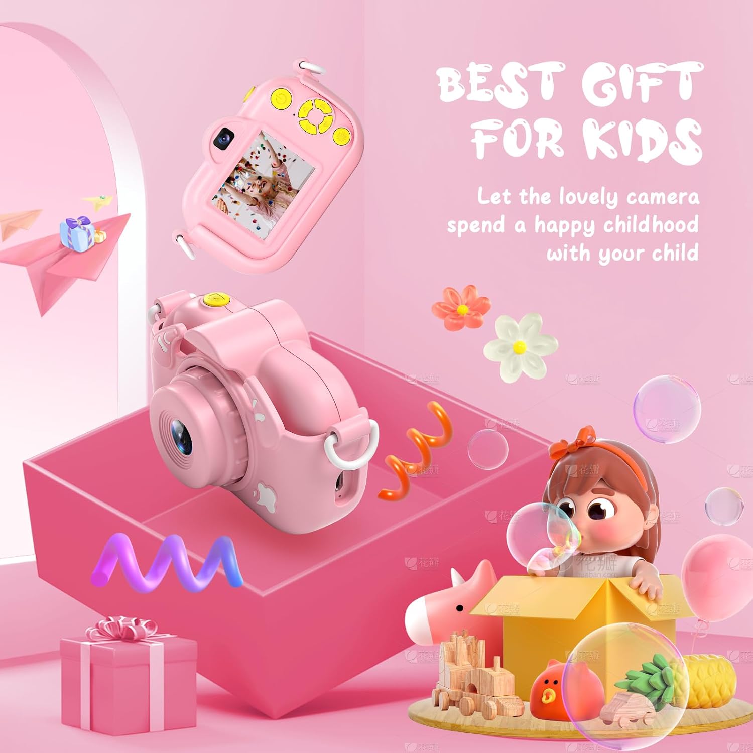 Cámara para niños, cámara de video digital HD 1080P para niños y niñas, cámara selfie de 32 MP para niños de 3 a 9 años, cámara portátil de juguete