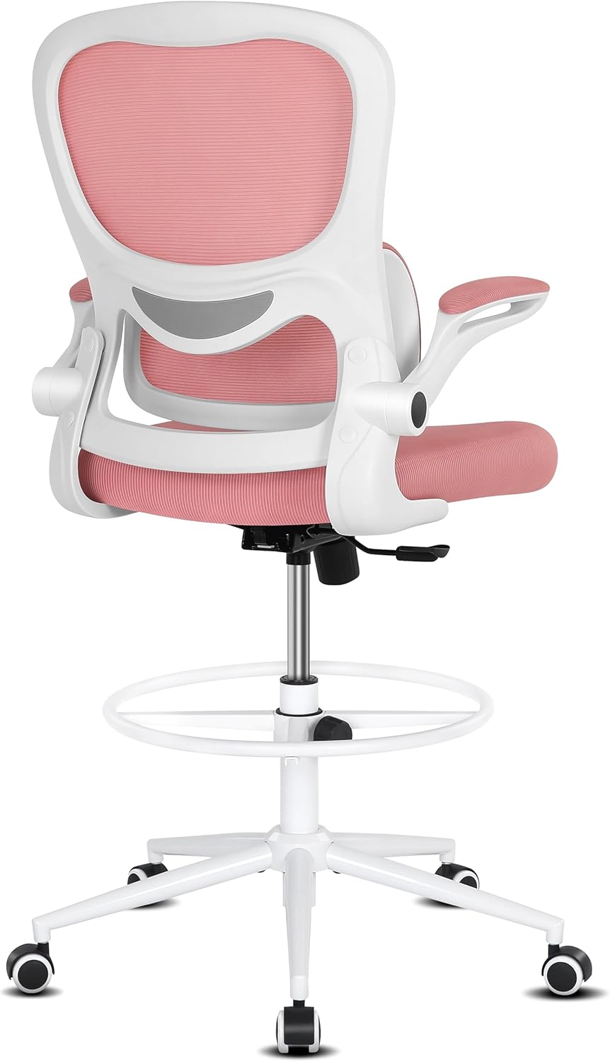 Misolant Silla de dibujo, silla de oficina alta para escritorio de pie, silla de oficina alta con altura ajustable y reposapiés, silla de dibujo de