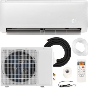 PETSITE Mini sistema de calefacciónaire acondicionado dividido de 12,000 BTU, inversor sin conductos SEER2 con bomba de calor precargada, mini split PETSITE Mini sistema de calefacciónaire acondicionado dividido de 12,000 BTU, inversor sin conductos SEER2 con bomba de calor precargada, mini split