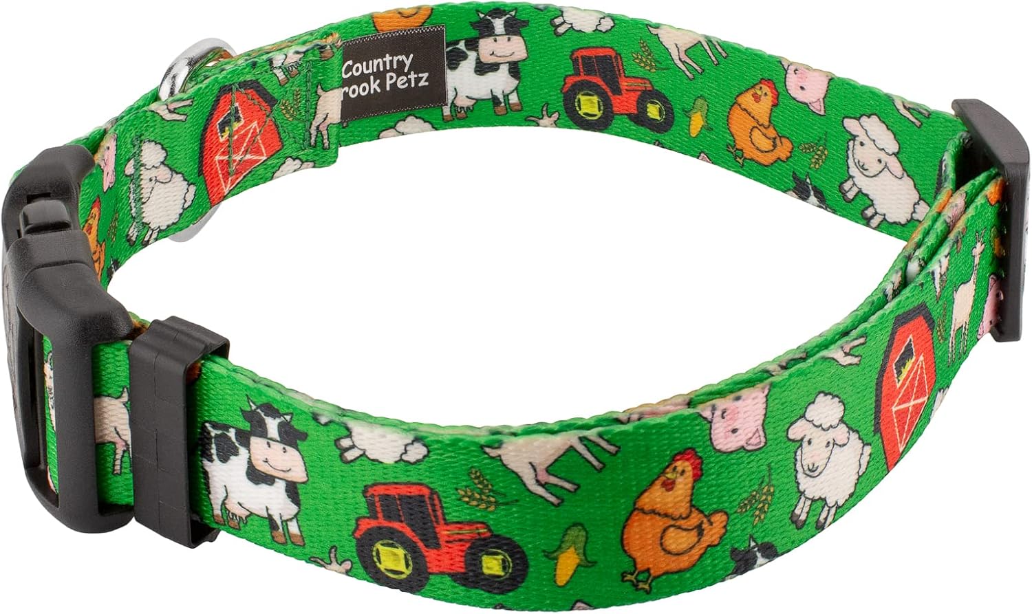 Country Brook Petz – Collar de perro Deluxe Farm Life Y’all, fabricado en los Estados Unidos, colección de animales con 16 diseños salvajes (12